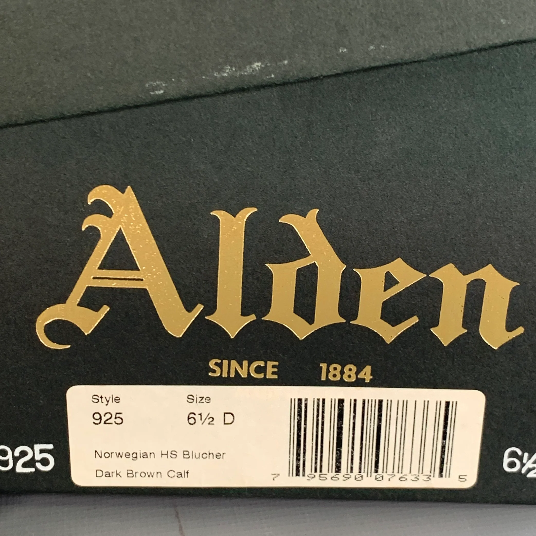ALDEN Size 6.5 Norwegian HS Blucher Brown Calfskin Leather Split Toe Lace-Up Shoes - Image 11