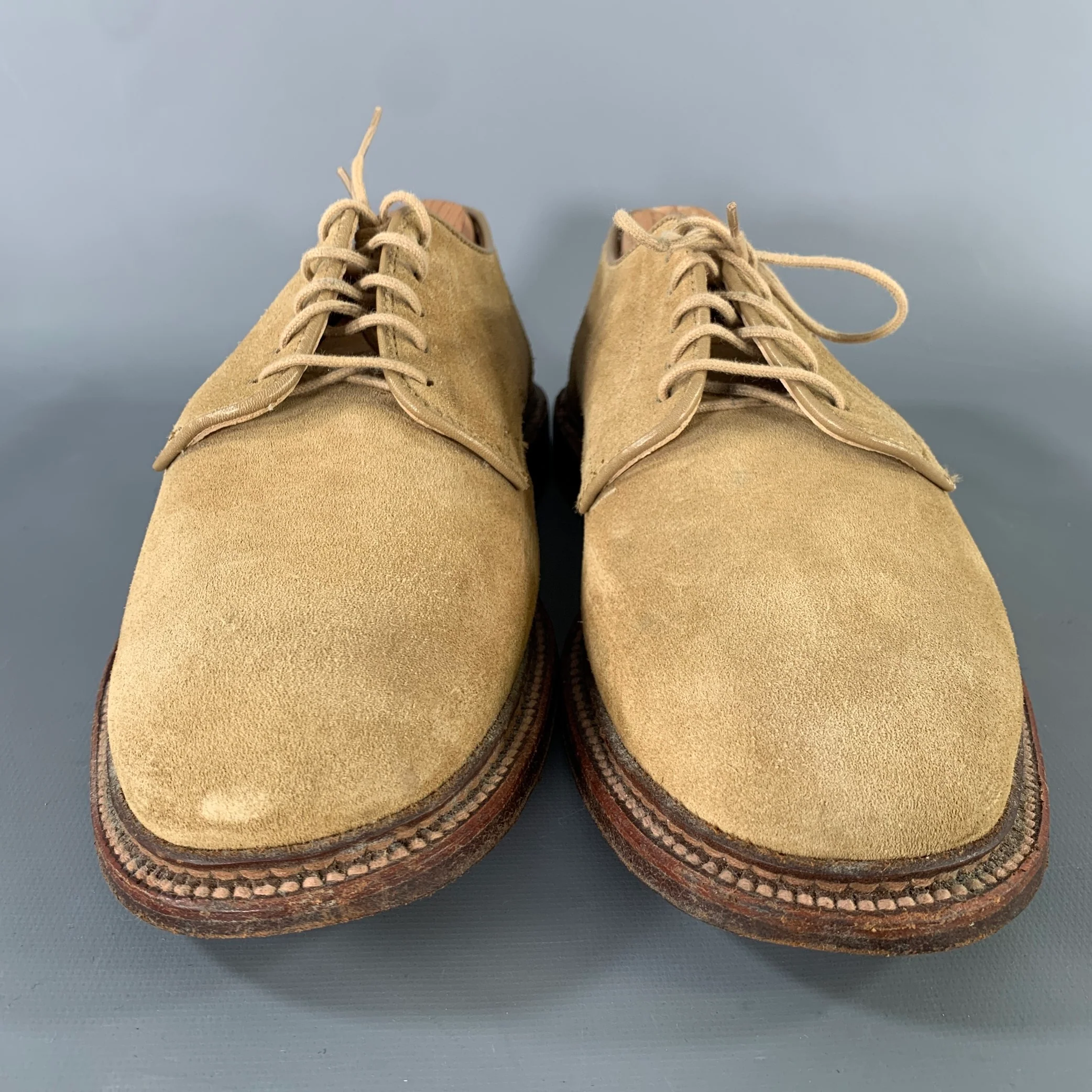 ALDEN Size 8.5 Tan Suede Derby Lace Up Shoes - Image 3