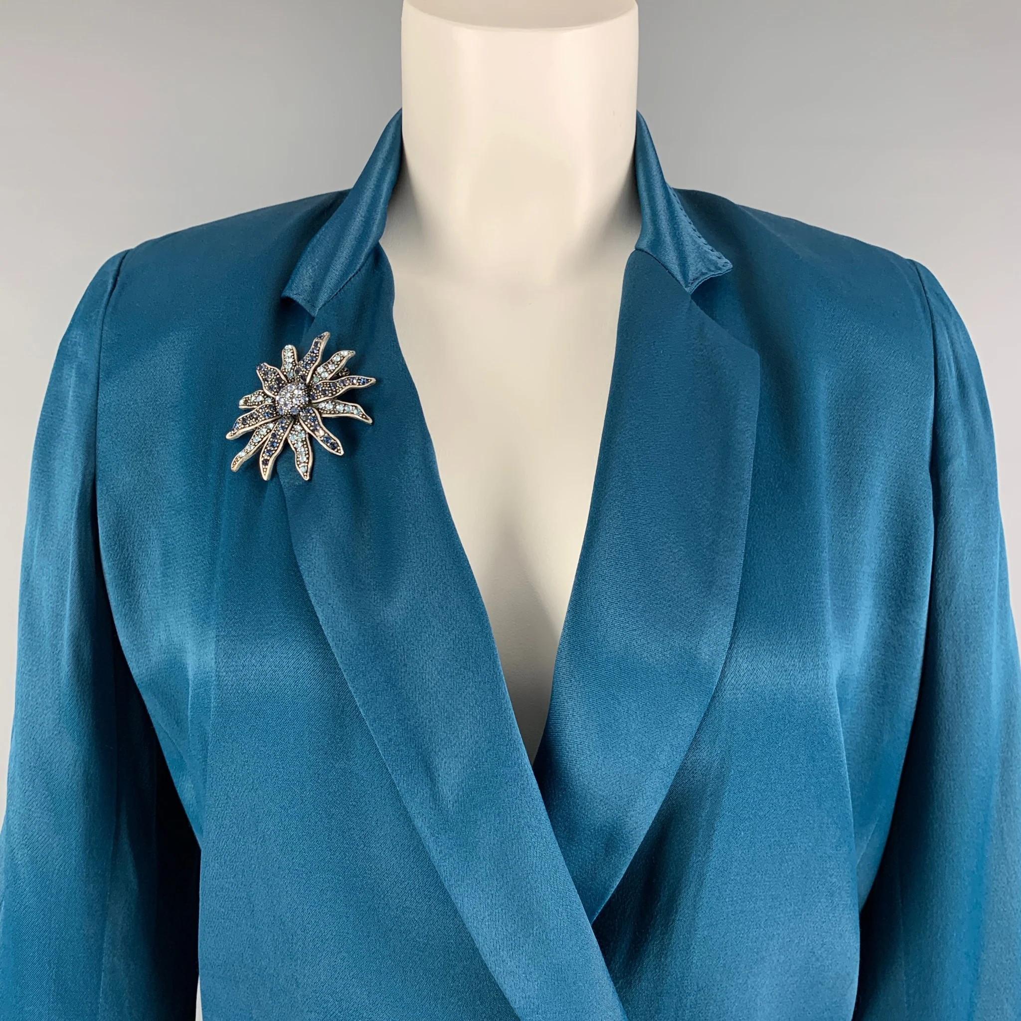ALEJANDRA ALONSO ROJAS Size 2 Blue Viscose Jacket (Indoor) / Blazer - Image 2