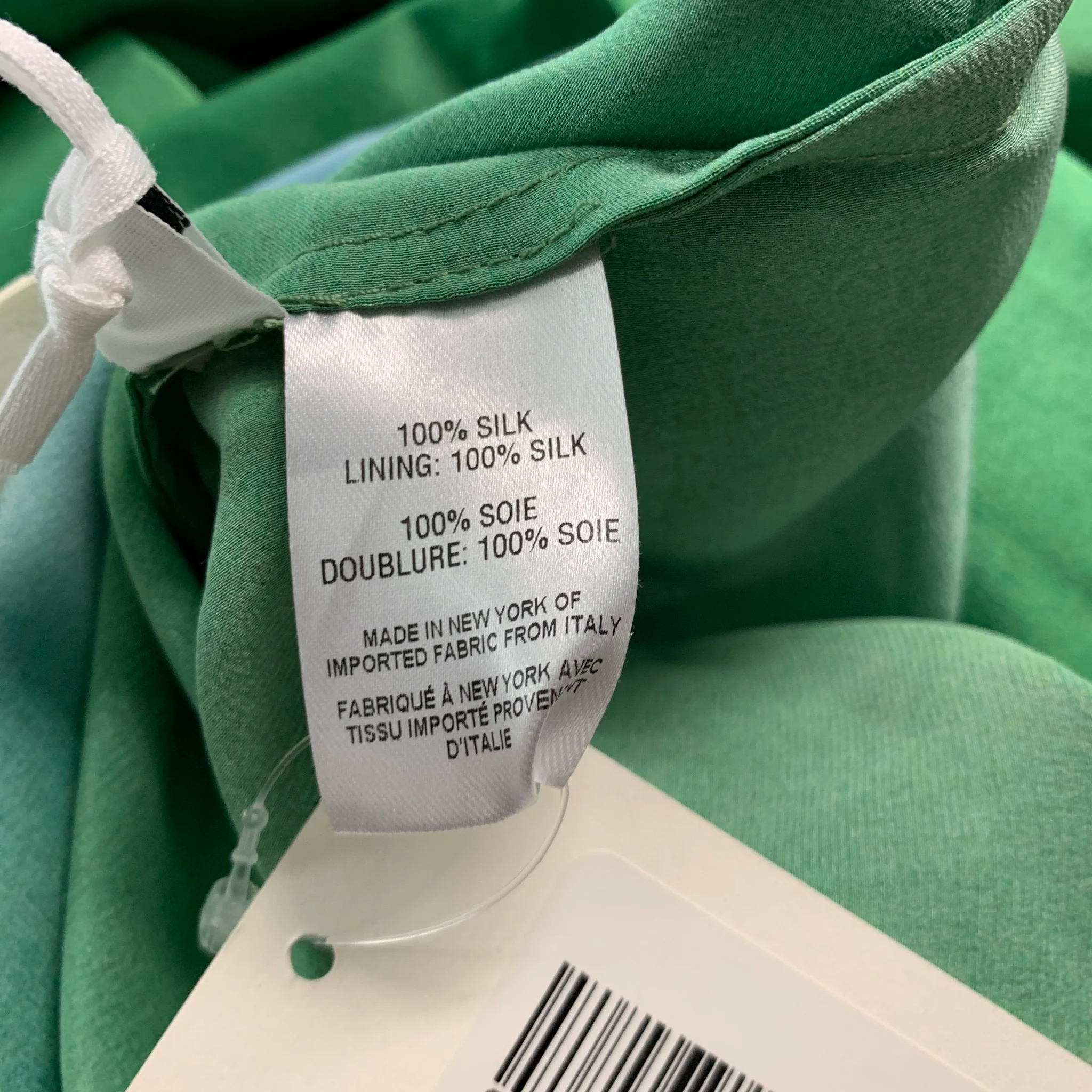 ALEJANDRA ALONSO ROJAS Size 6 Green Blue Silk Ombre Long Sleeve Dress Top - Image 5