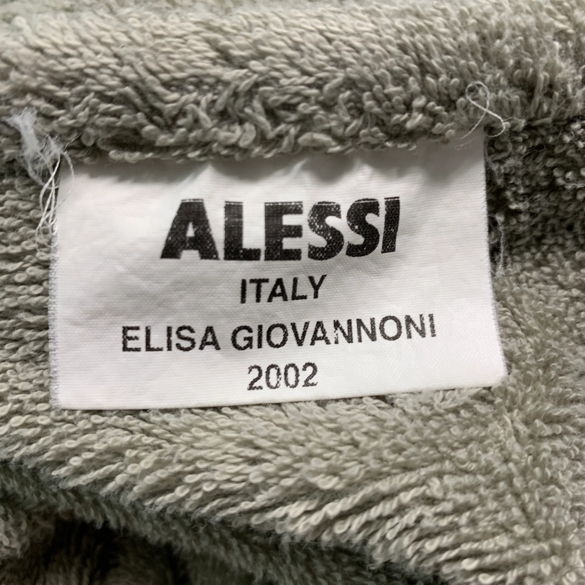 ALESSI Size S Green Textured Cotton Bath Robe and Tied Towel - Image 7