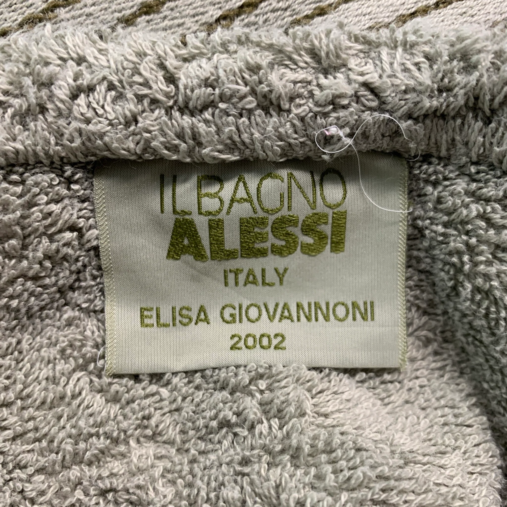 ALESSI Size S Green Textured Cotton Bath Robe and Tied Towel - Image 9