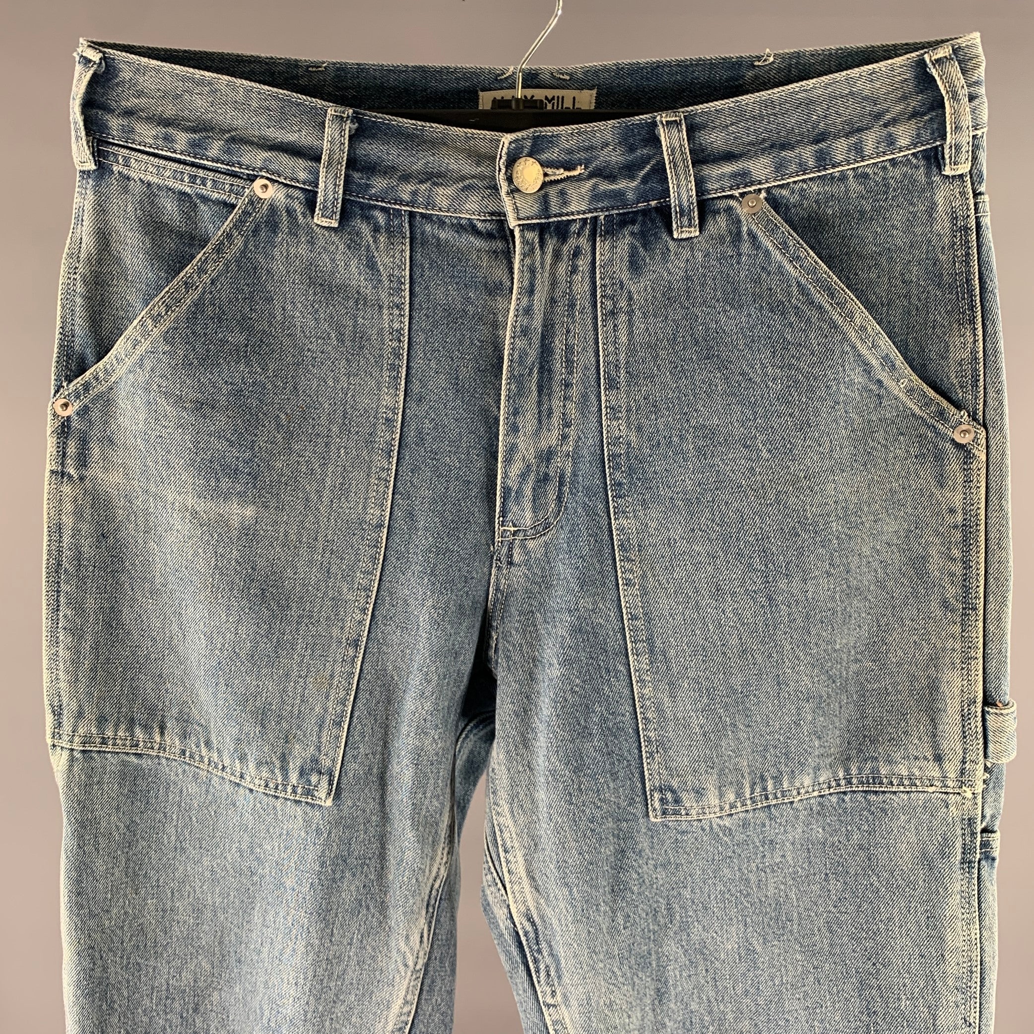 ALEX MILL Size 31 Light Wash Cotton Carpenter Jeans - Image 2