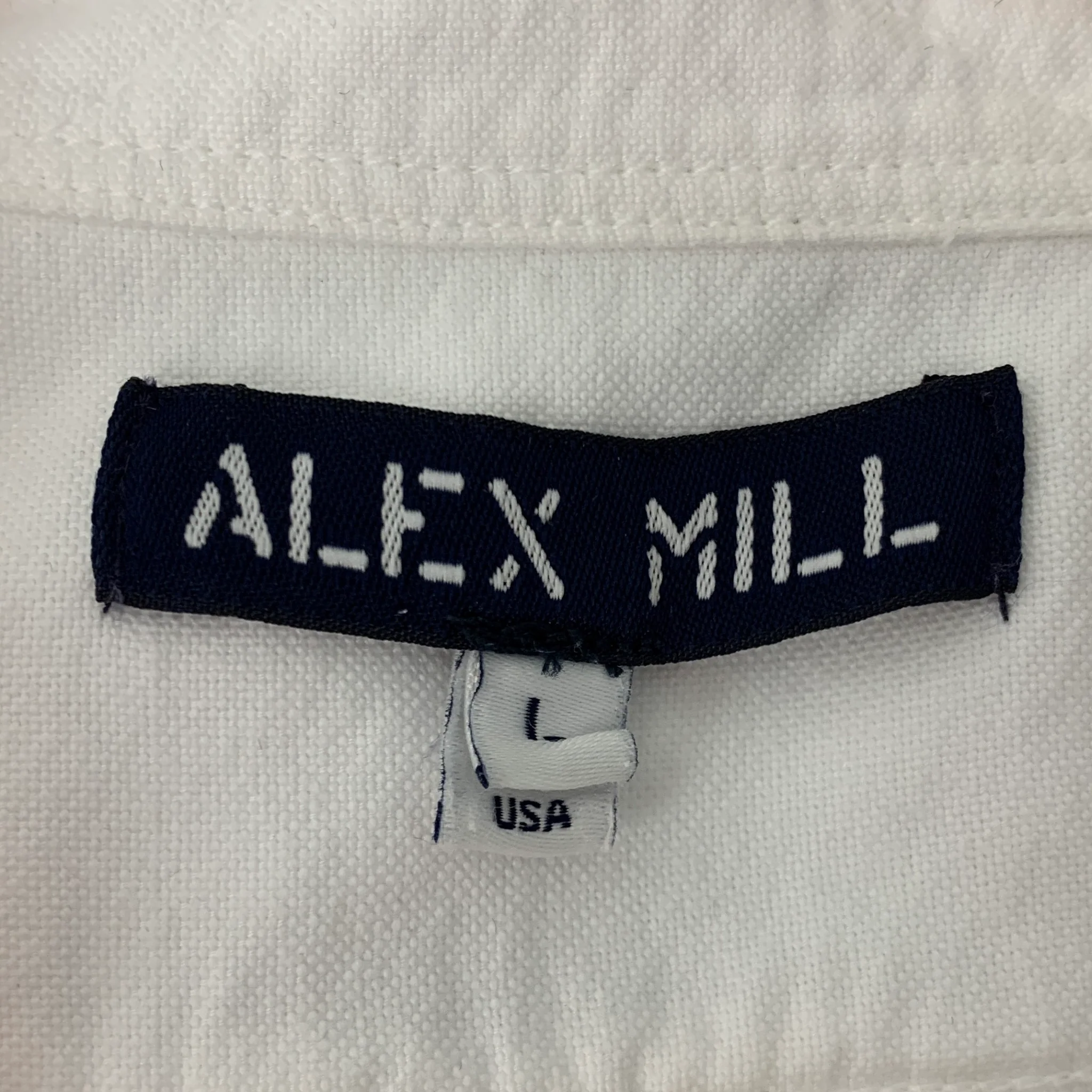 ALEX MILL Size L White Solid Cotton Button Down Long Sleeve Shirt - Image 4