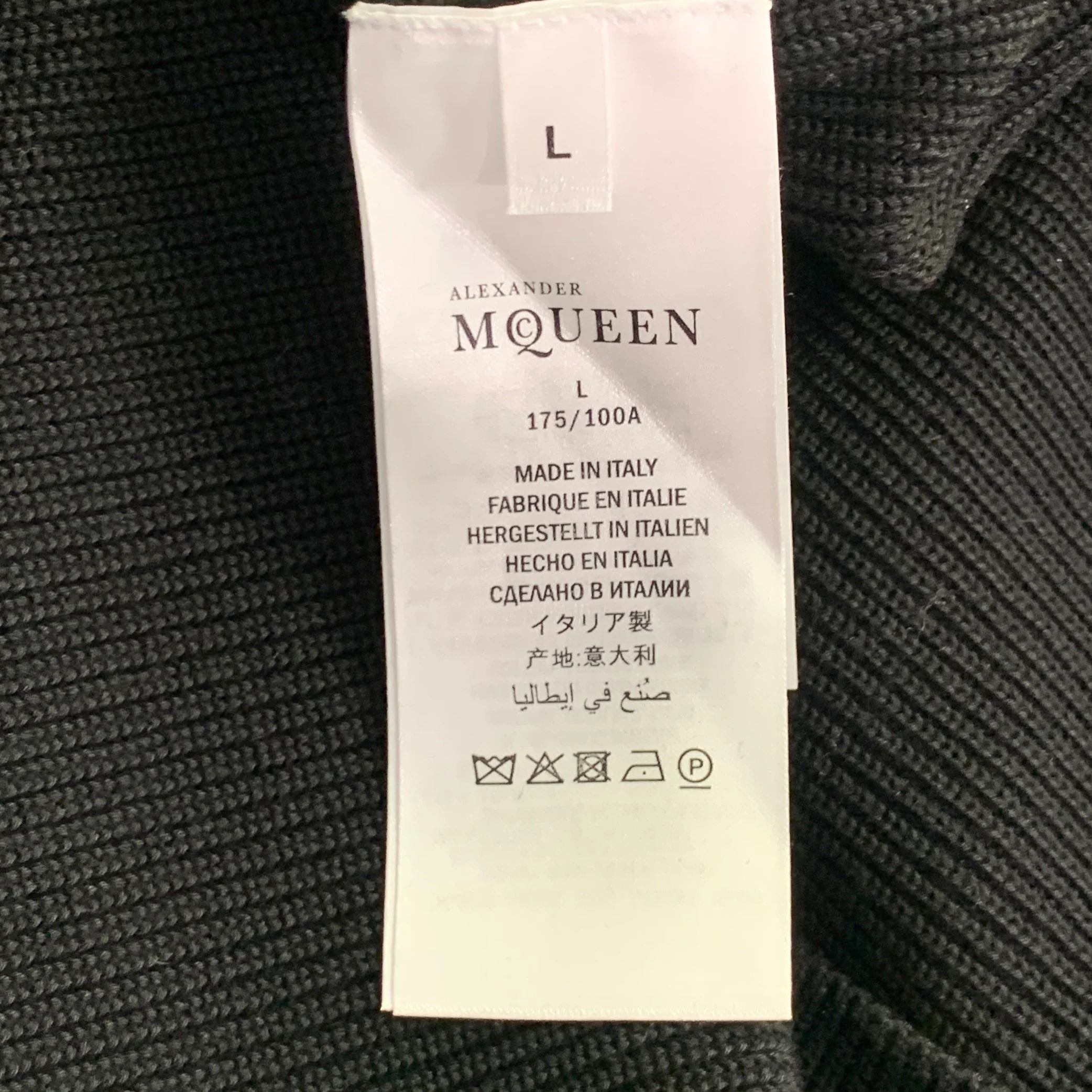 ALEXANDER MCQUEEN 2018 Size L Black Multi Color Embroidery Cotton Crew Neck Sweater - Image 6
