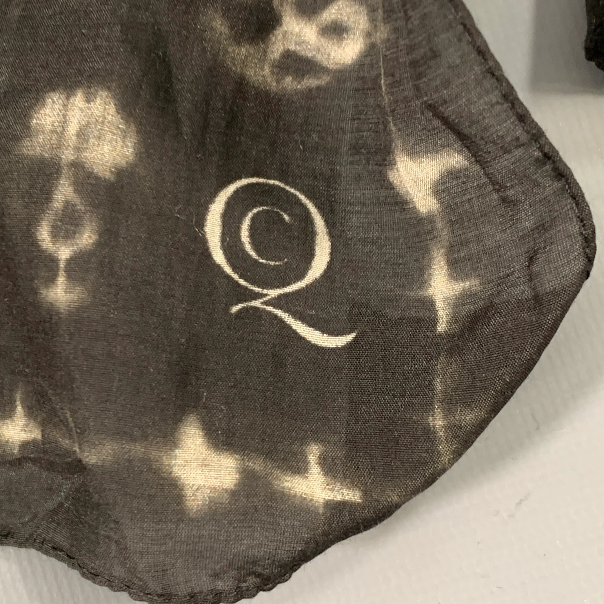 ALEXANDER MCQUEEN Black Grey Shibori Skull Scarf - Image 2