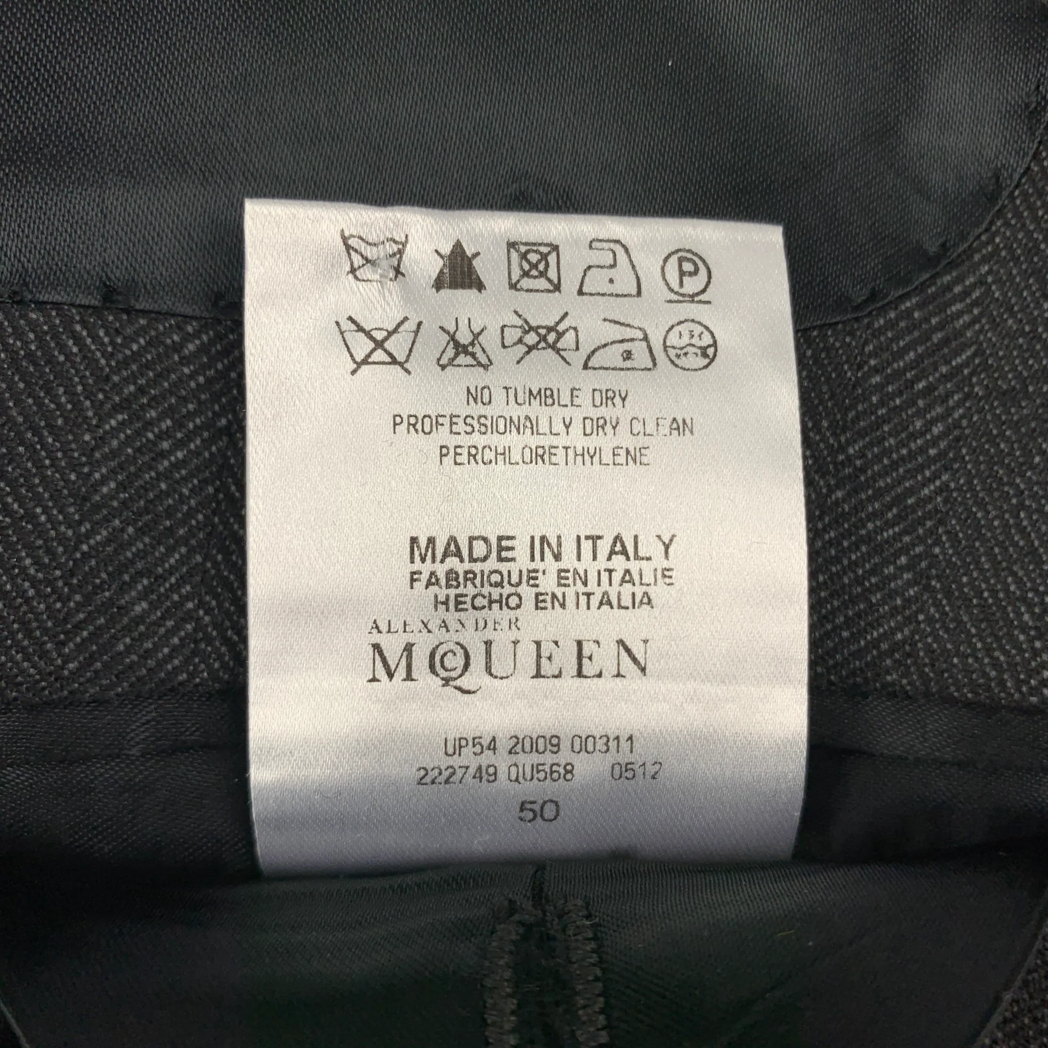 ALEXANDER MCQUEEN FW 09 Size 40 Charcoal Quilted Wool Notch Lapel Sport Coat - Image 5