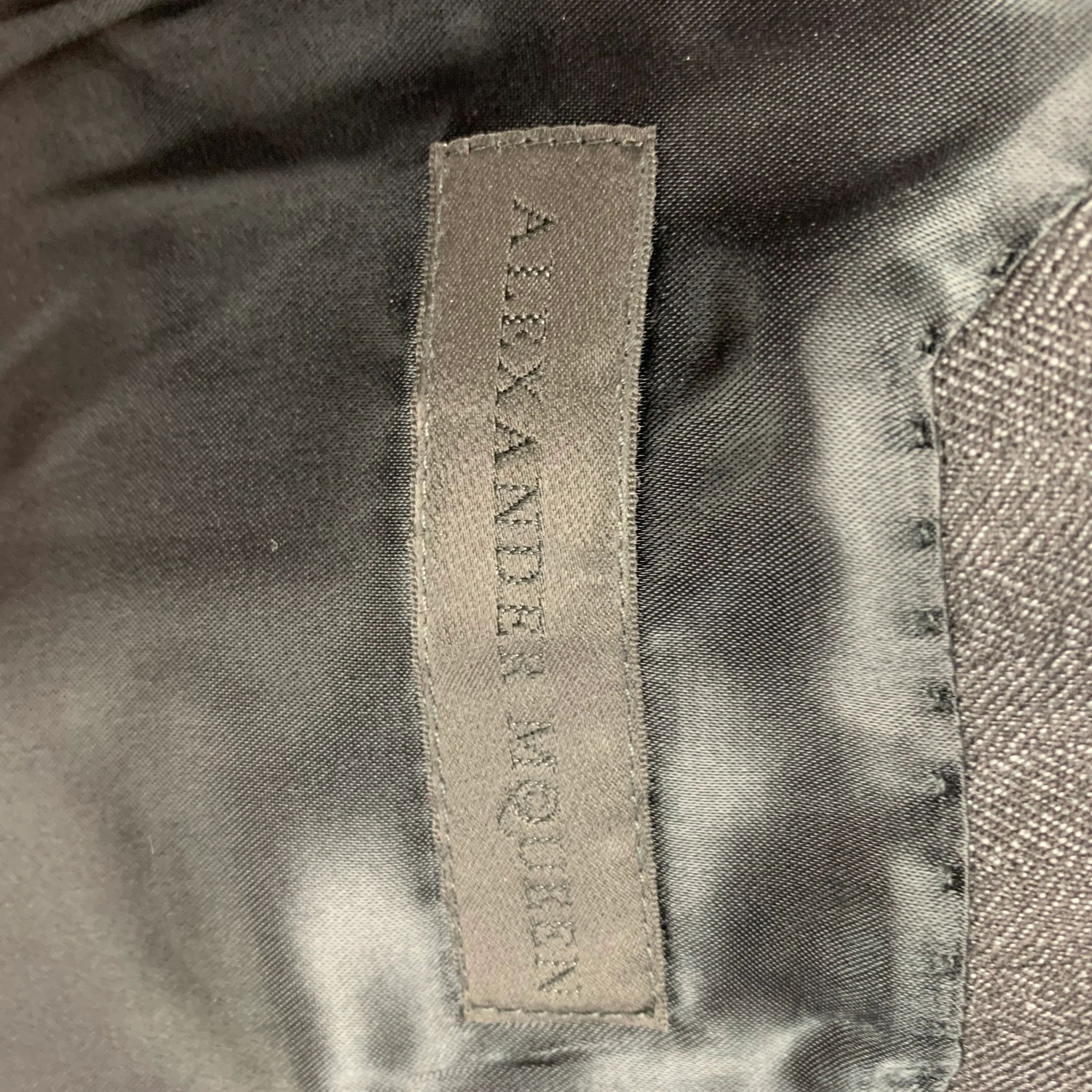 ALEXANDER MCQUEEN FW 09 Size 40 Charcoal Quilted Wool Notch Lapel Sport Coat - Image 7