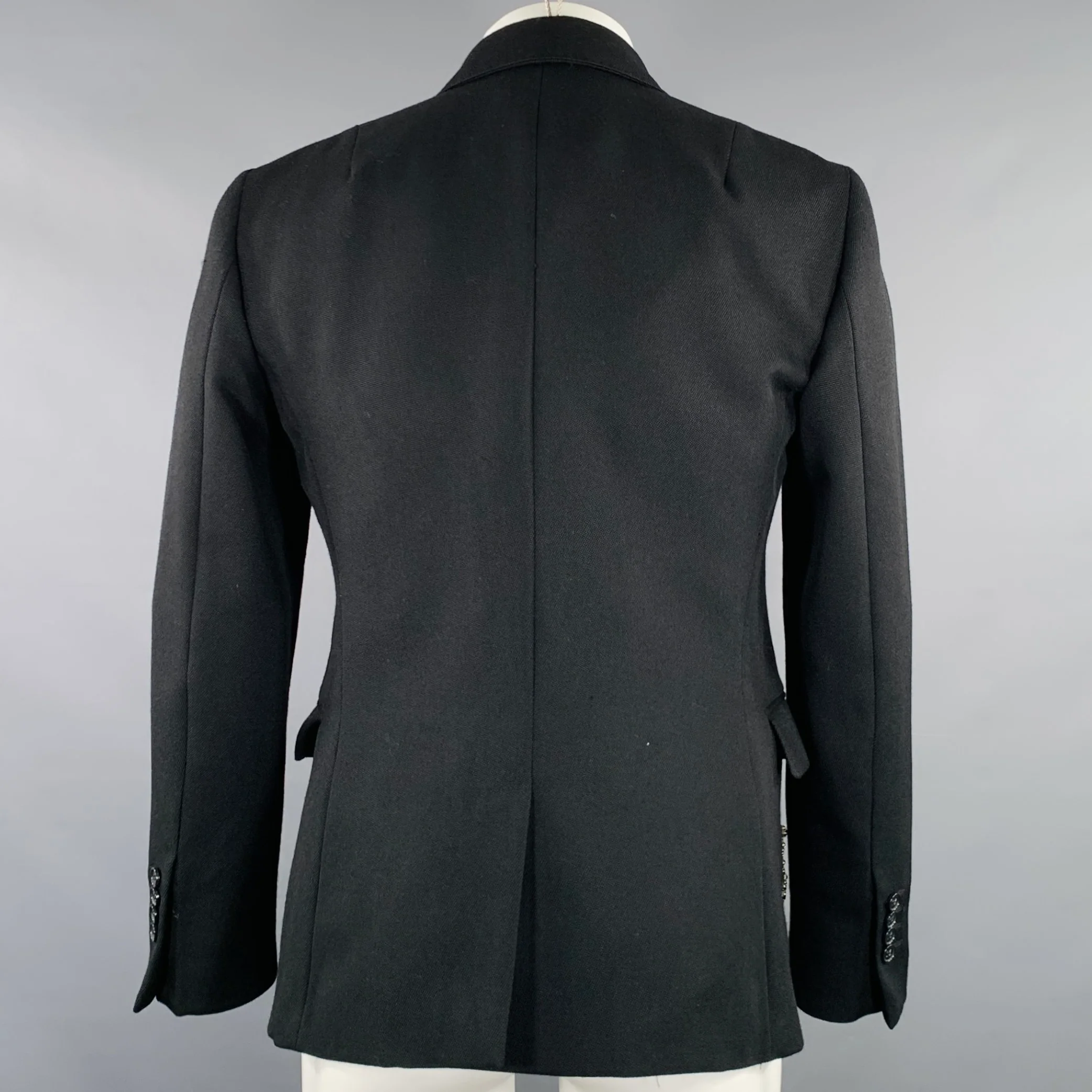 ALEXANDER MCQUEEN FW15 Size 38 Black Beaded Wool Mohair Sport Coat - Image 4