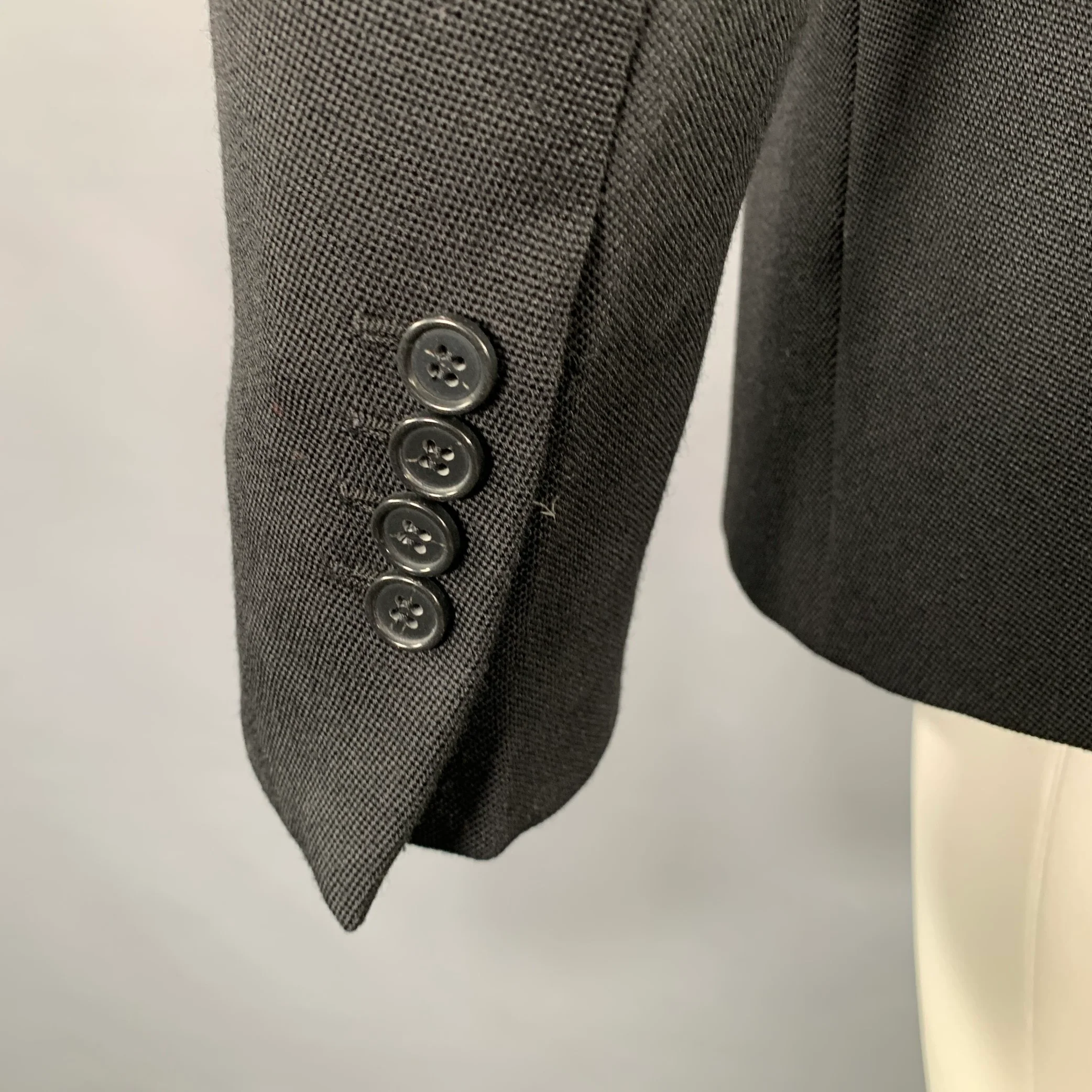 ALEXANDER MCQUEEN FW15 Size 38 Black Beaded Wool Mohair Sport Coat - Image 6