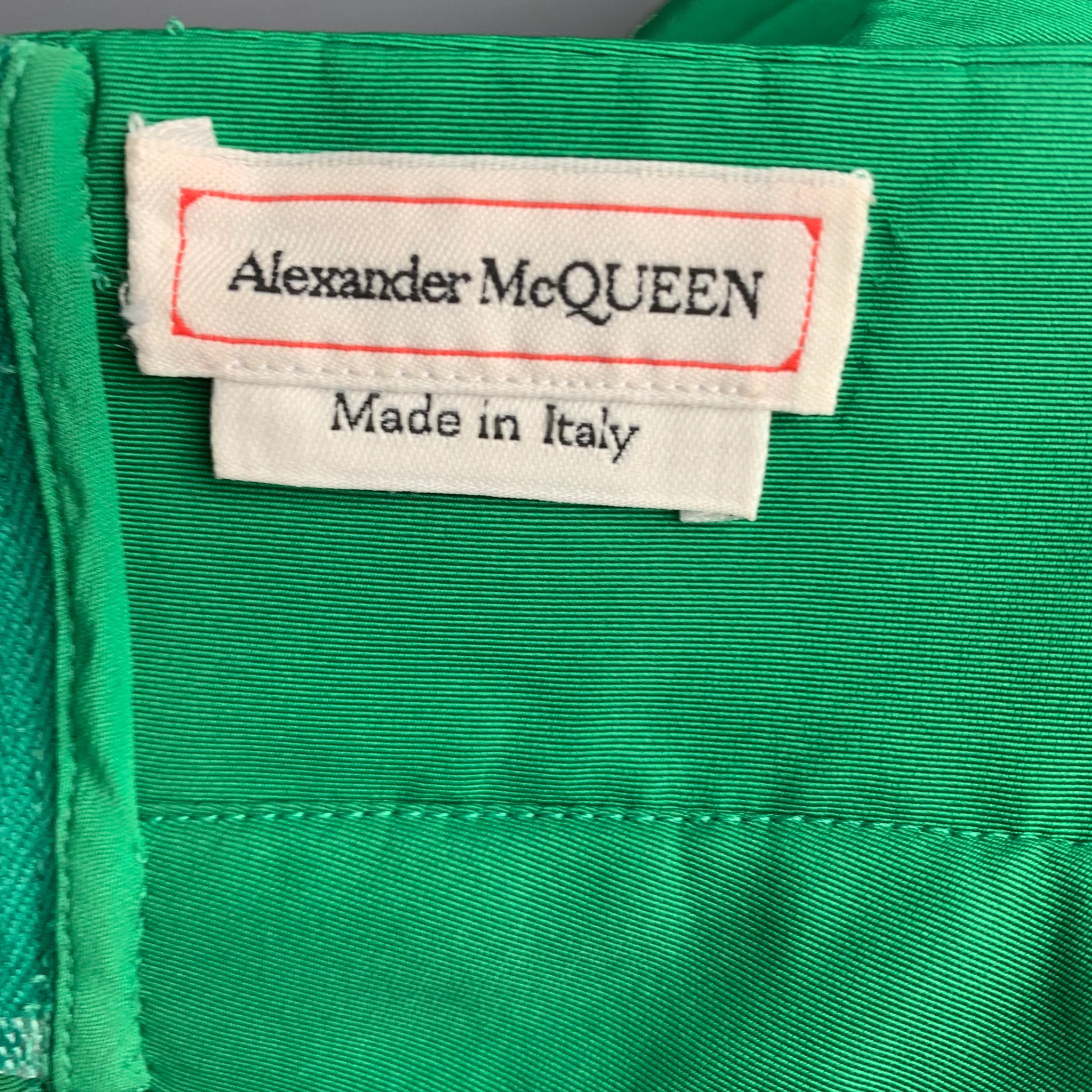 ALEXANDER MCQUEEN Size 0 Green Polyester Ruffled Bustier Dress Top - Image 6