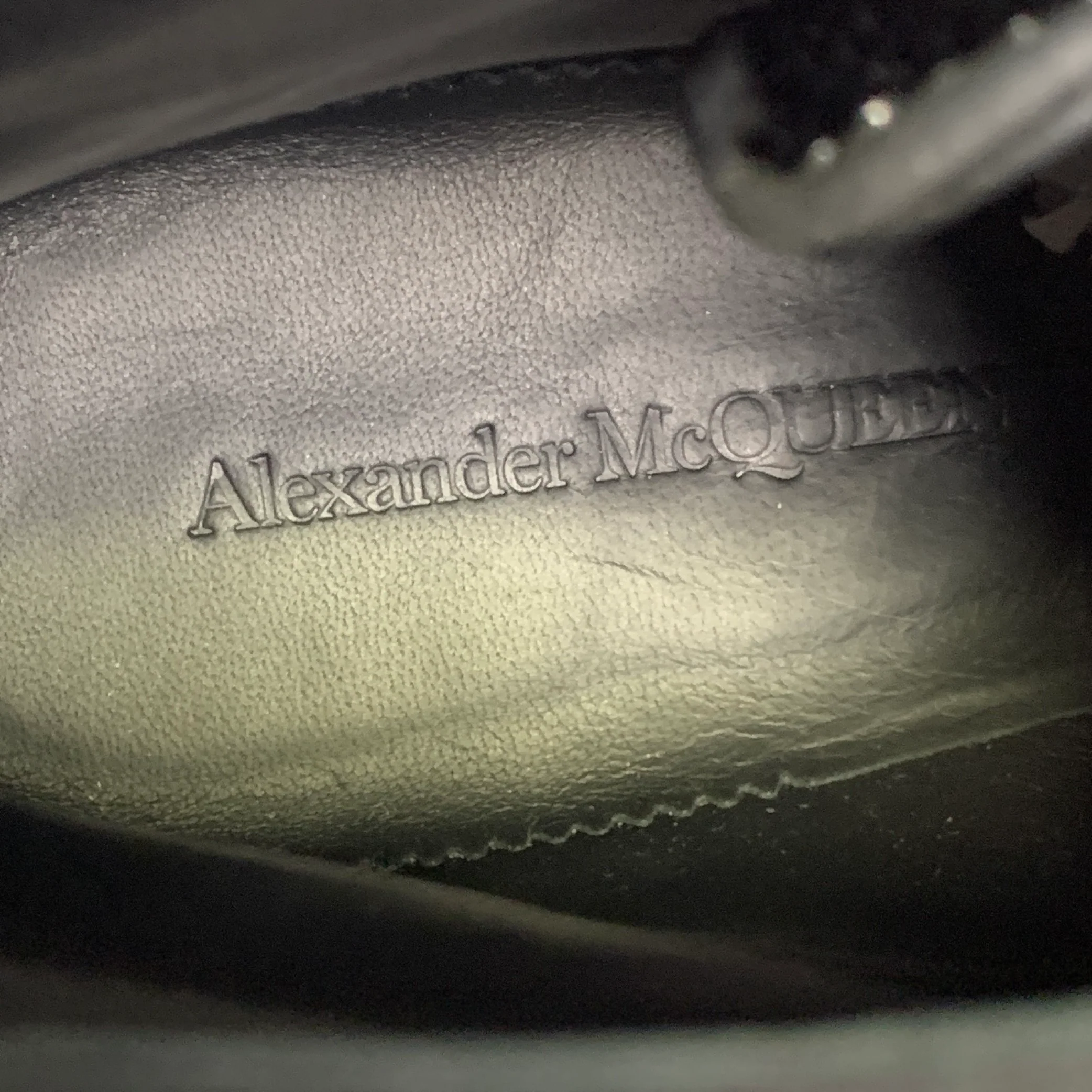ALEXANDER MCQUEEN Size 10 Black Studded Leather Lace Up Boots - Image 8