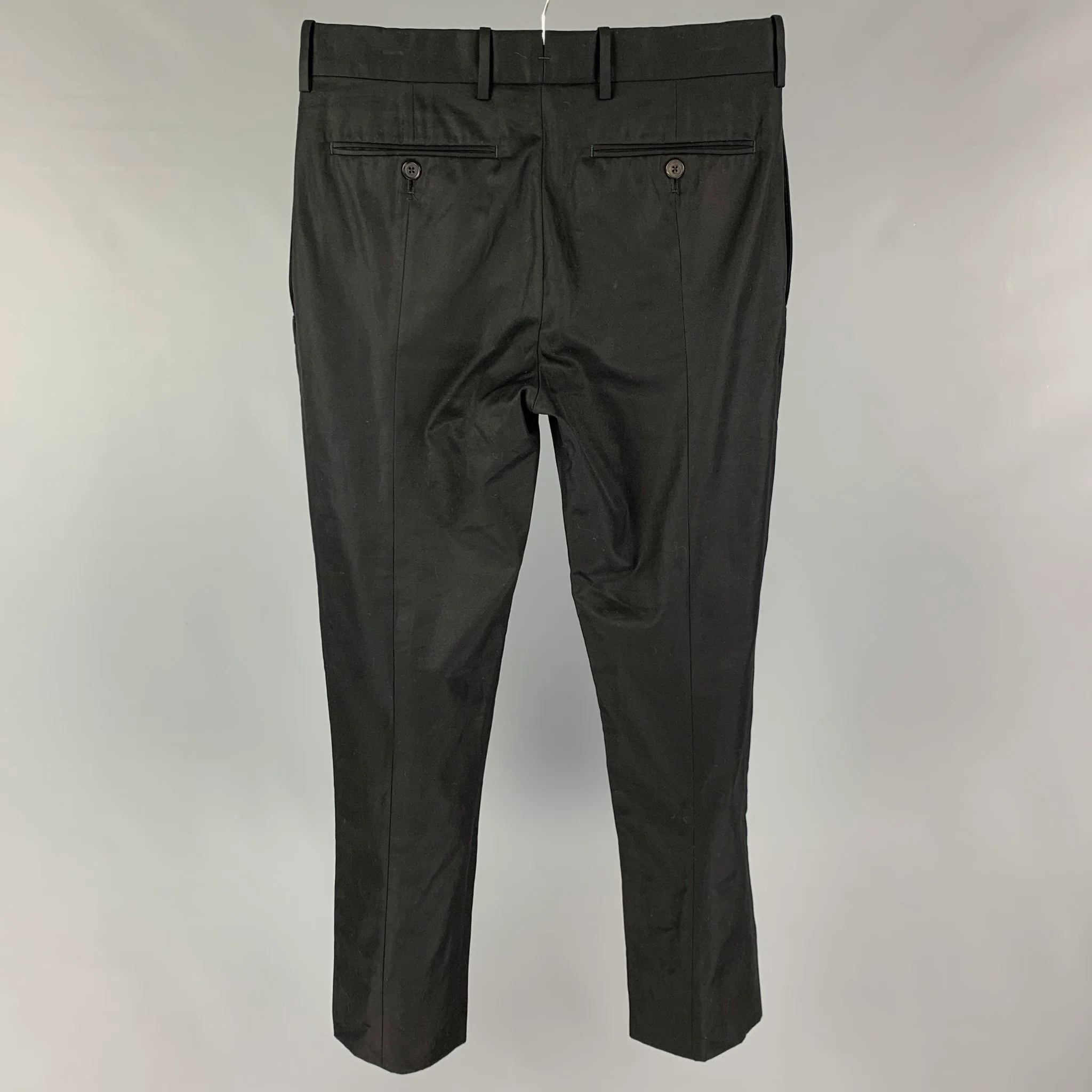 ALEXANDER MCQUEEN Size 30 Black Red Cotton Zip Fly Dress Pants - Image 3
