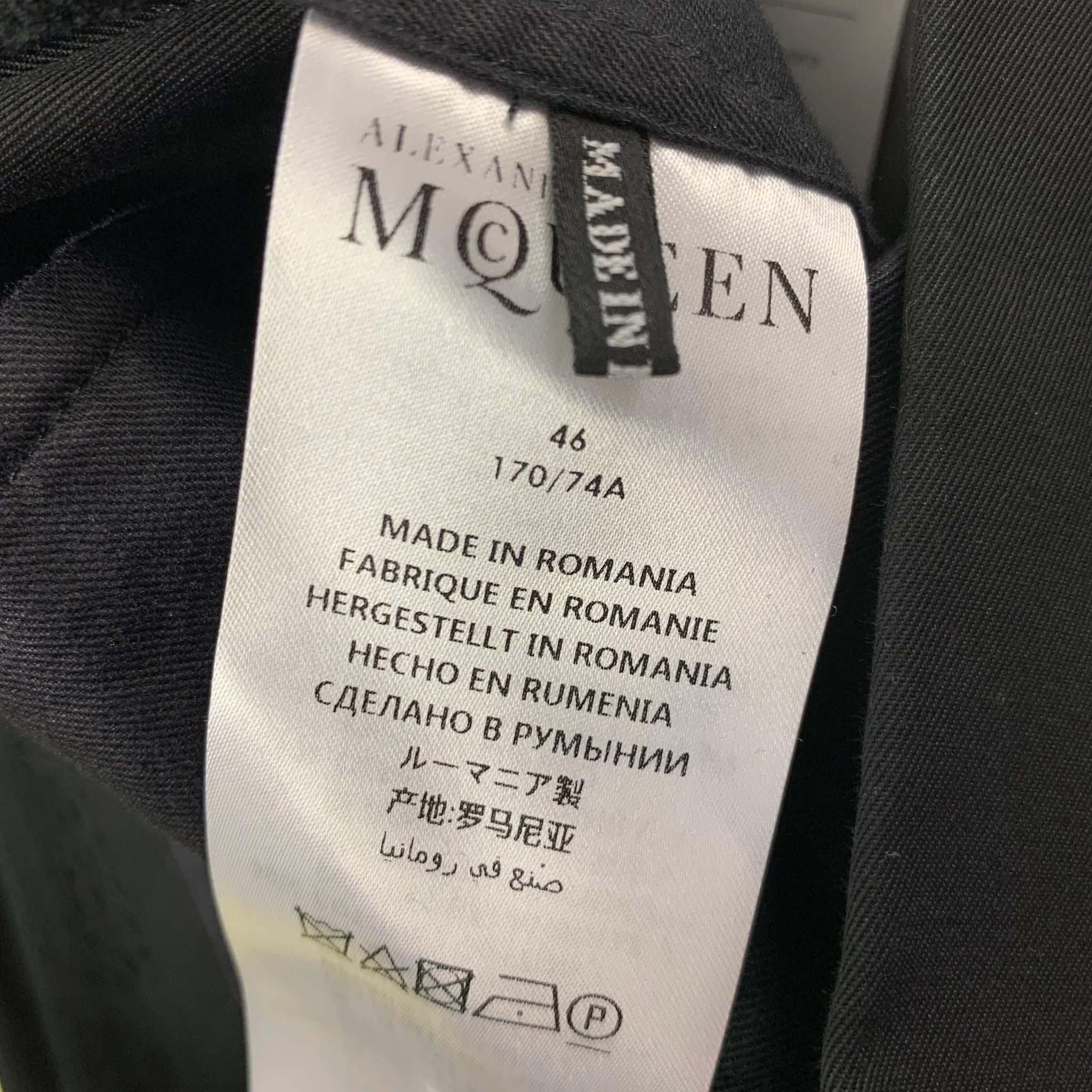ALEXANDER MCQUEEN Size 30 Black Red Cotton Zip Fly Dress Pants - Image 4