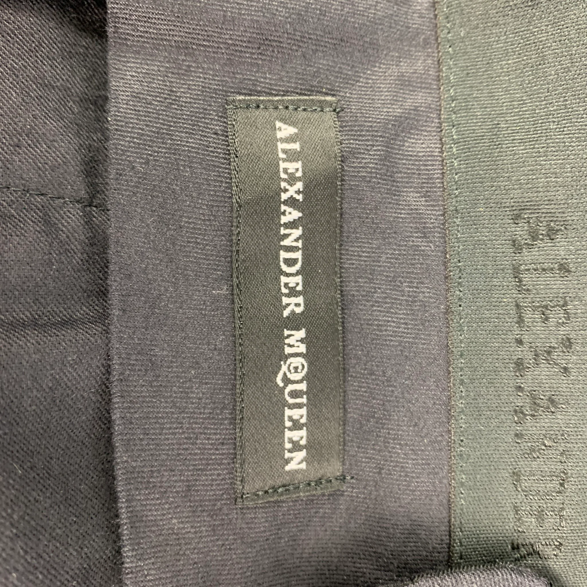 ALEXANDER MCQUEEN Size 30 Black Red Cotton Zip Fly Dress Pants - Image 6