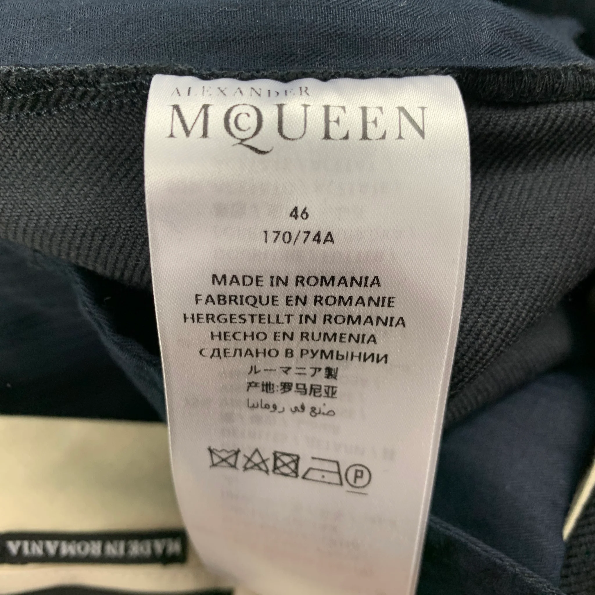 ALEXANDER MCQUEEN Size 30 Navy Wool Tuxedo Dress Pants - Image 4