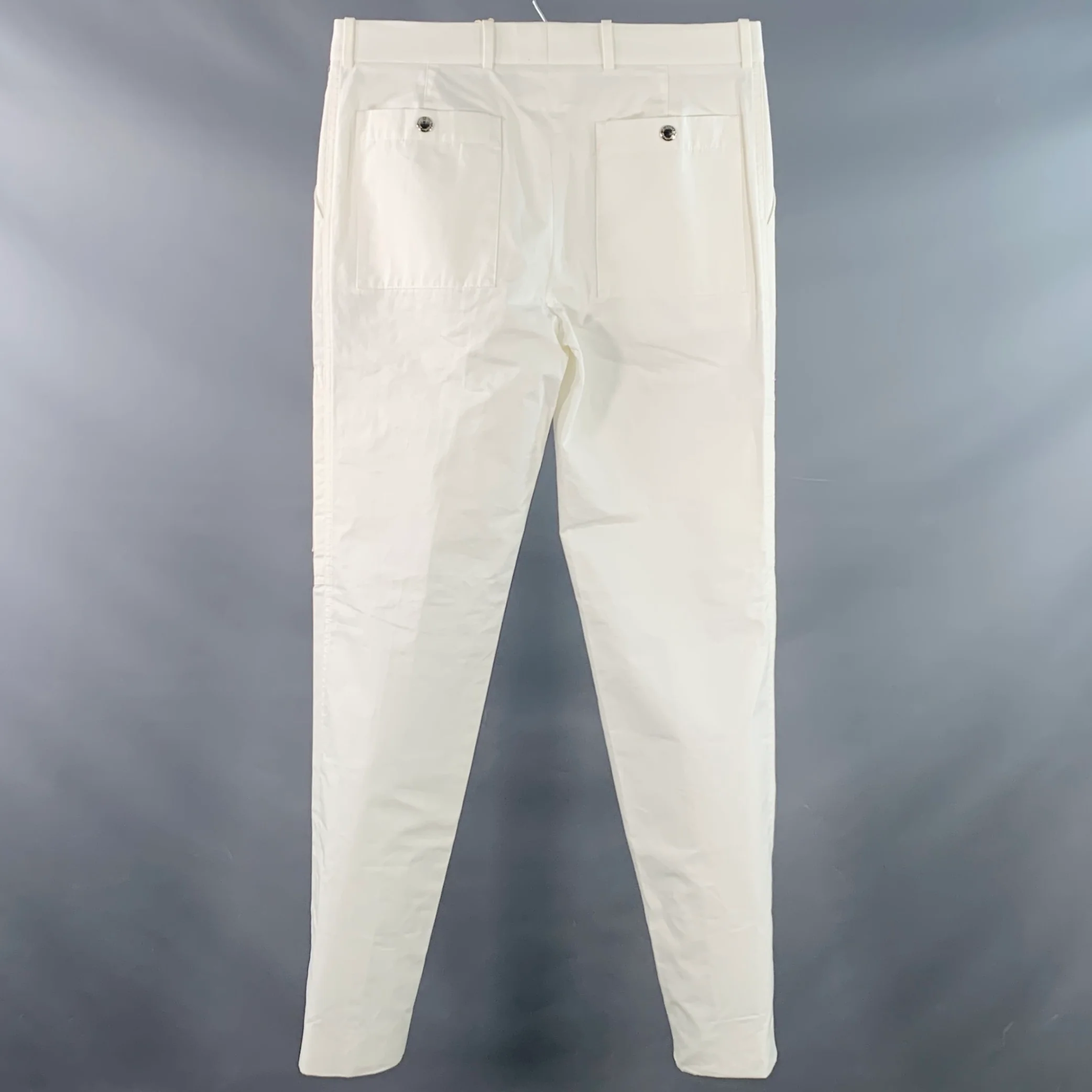 ALEXANDER MCQUEEN Size 30 White Cotton Cargo Ankle Zip Casual Pants - Image 3