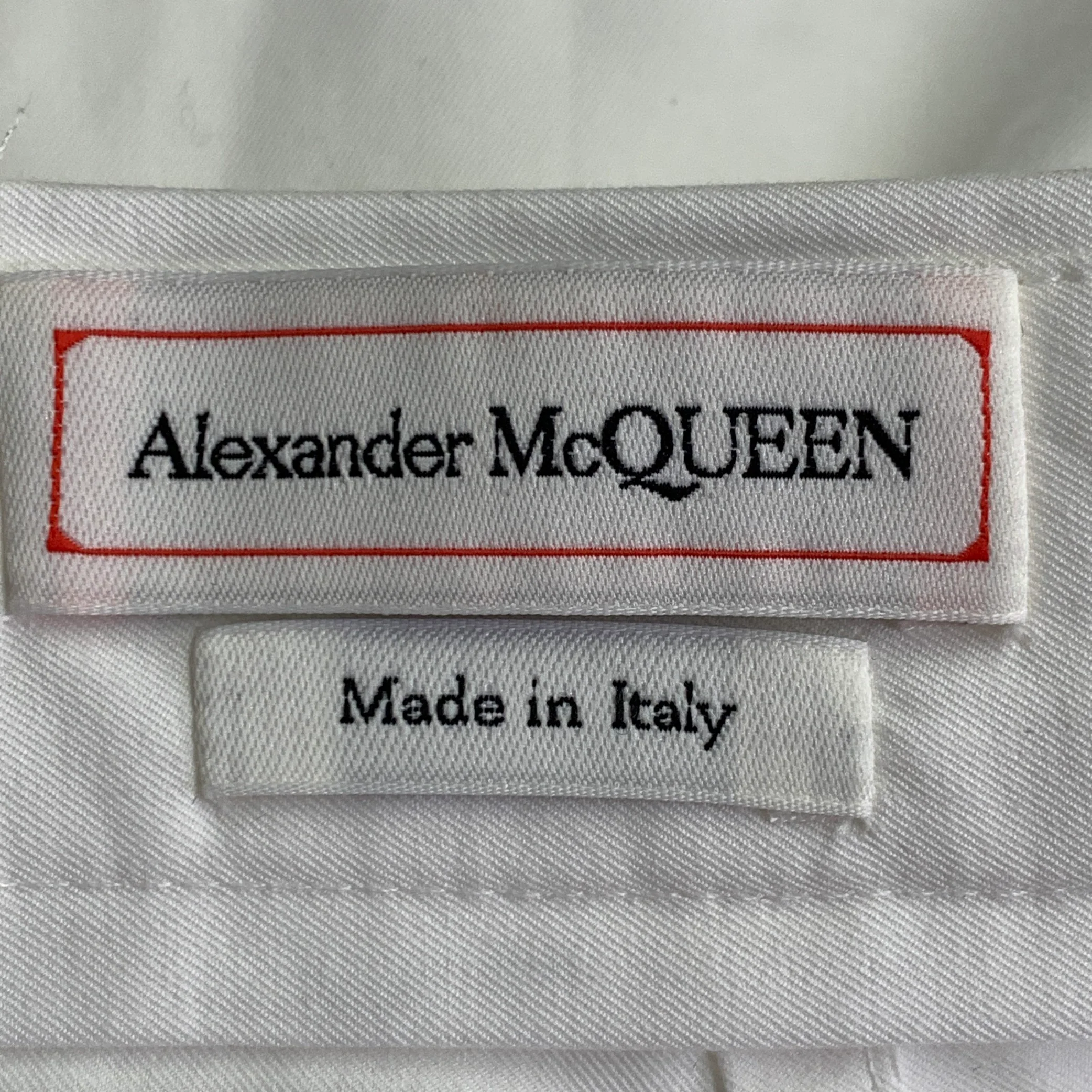 ALEXANDER MCQUEEN Size 30 White Cotton Cargo Ankle Zip Casual Pants - Image 5