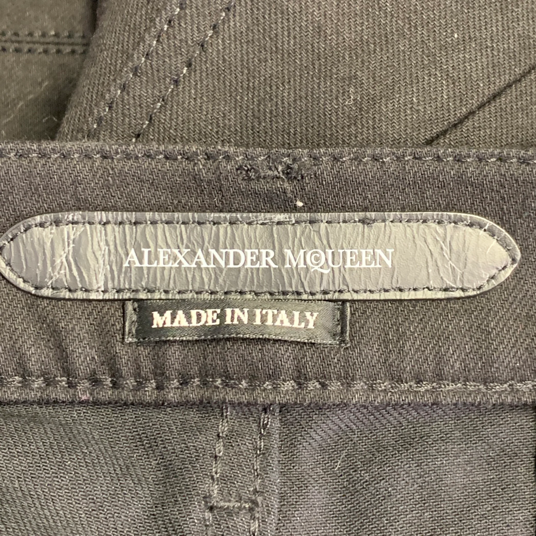 ALEXANDER MCQUEEN Size 32 Black Silver Mixed Fabrics Cotton Blend Jeans - Image 5