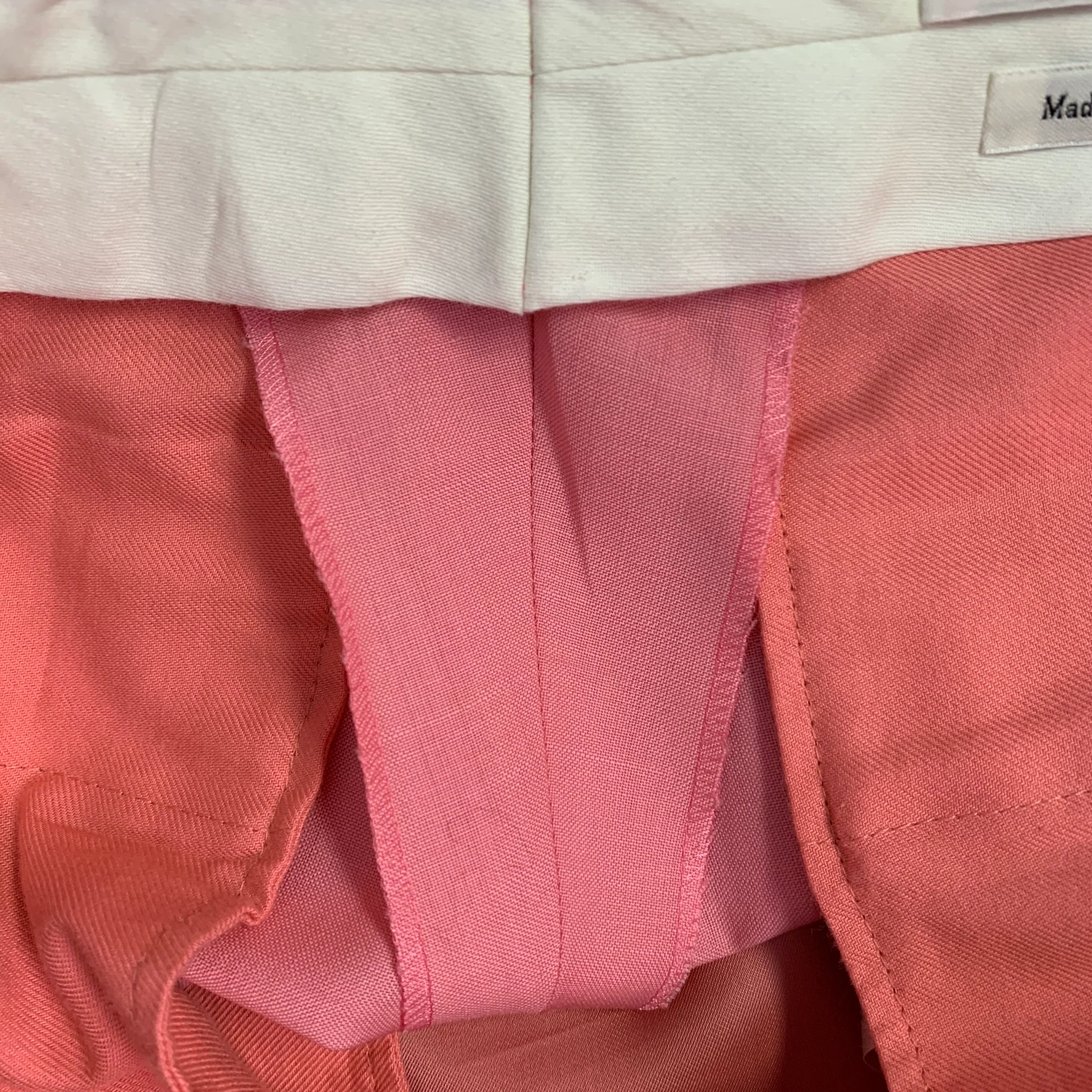 ALEXANDER MCQUEEN Size 34 Pink Wool Mohair Zip Fly Dress Pants - Image 7