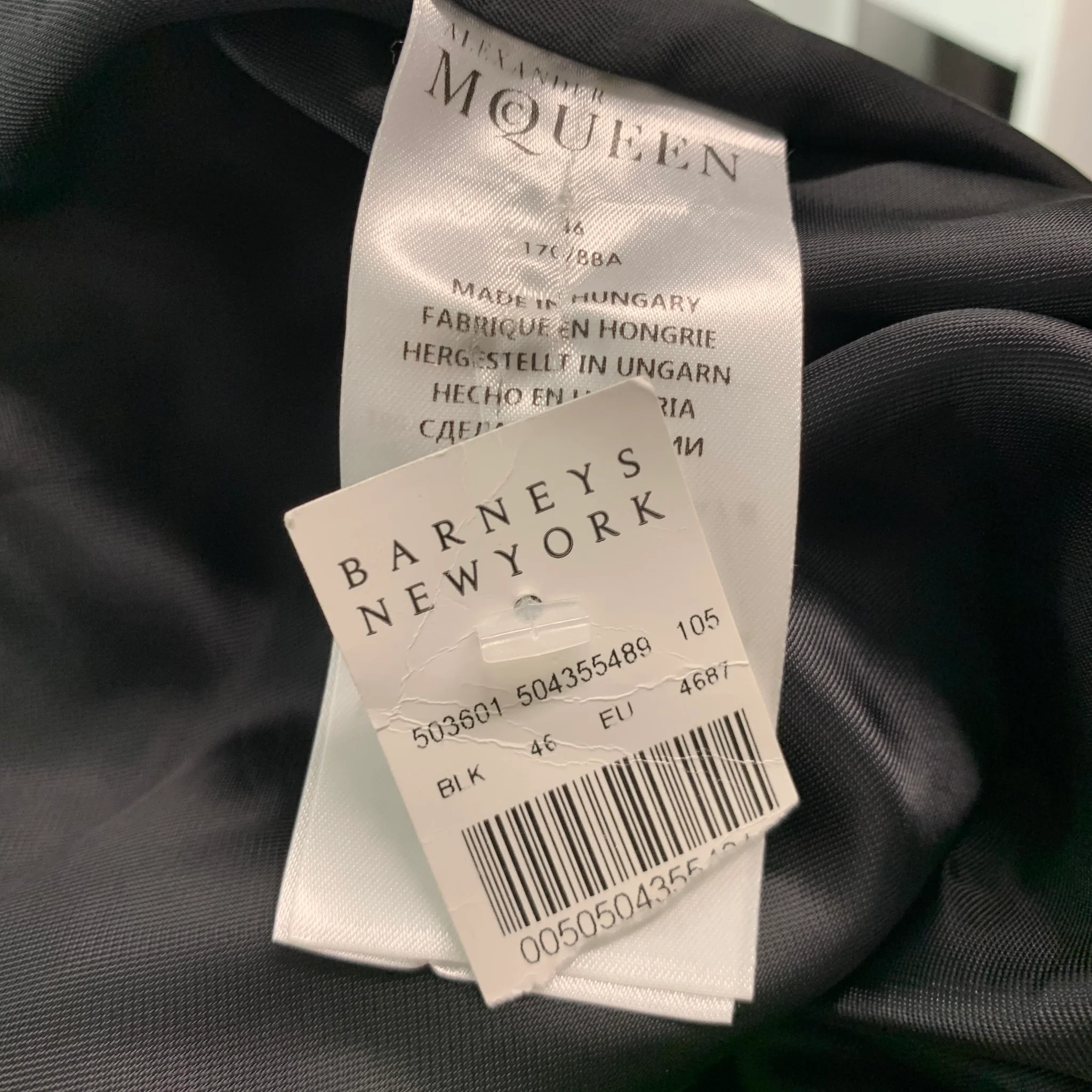 ALEXANDER MCQUEEN Size 36 Black White Print Polyamide Jacket - Image 5