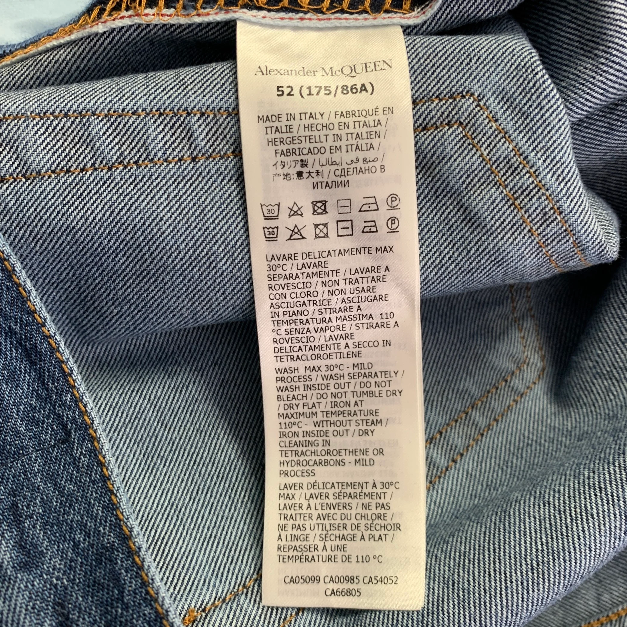ALEXANDER MCQUEEN Size 36 Indigo Contrast Stitch Denim Button Fly Jeans - Image 6