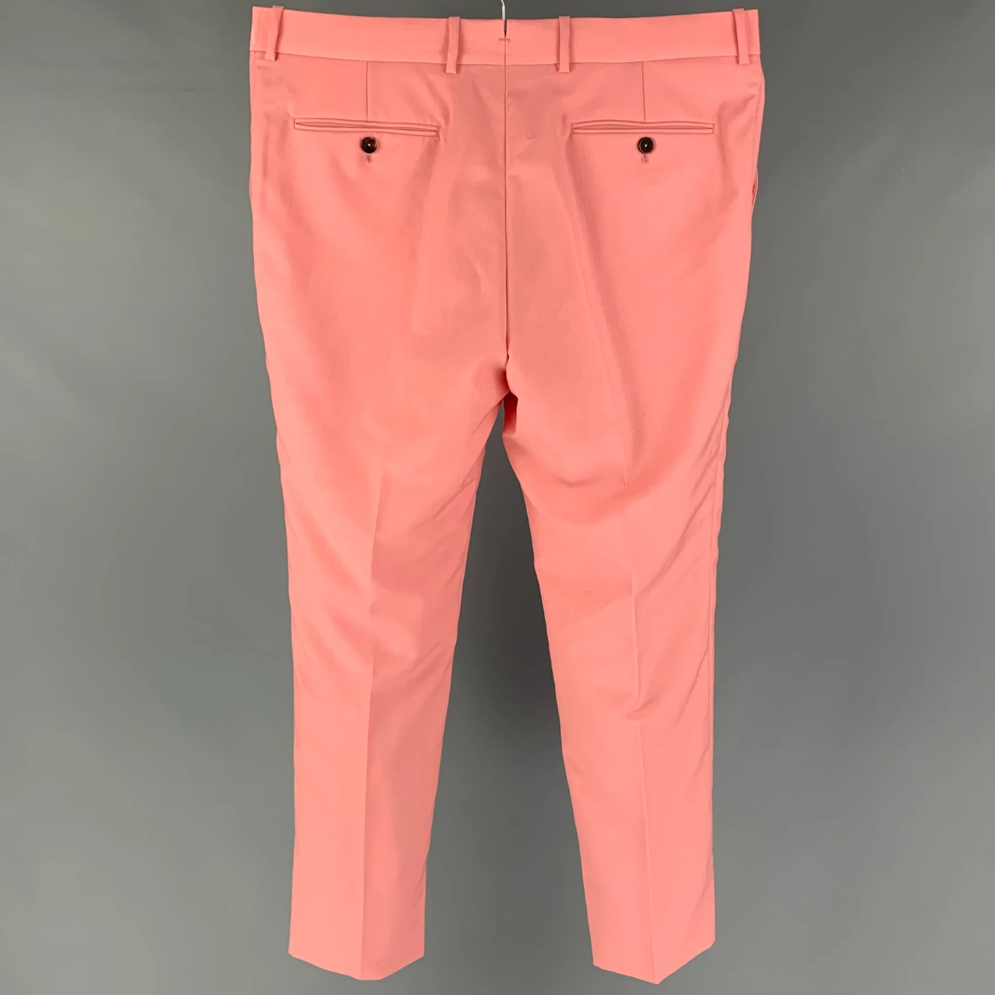 ALEXANDER MCQUEEN Size 36 Pink Wool Mohair Tuxedo Dress Pants - Image 2