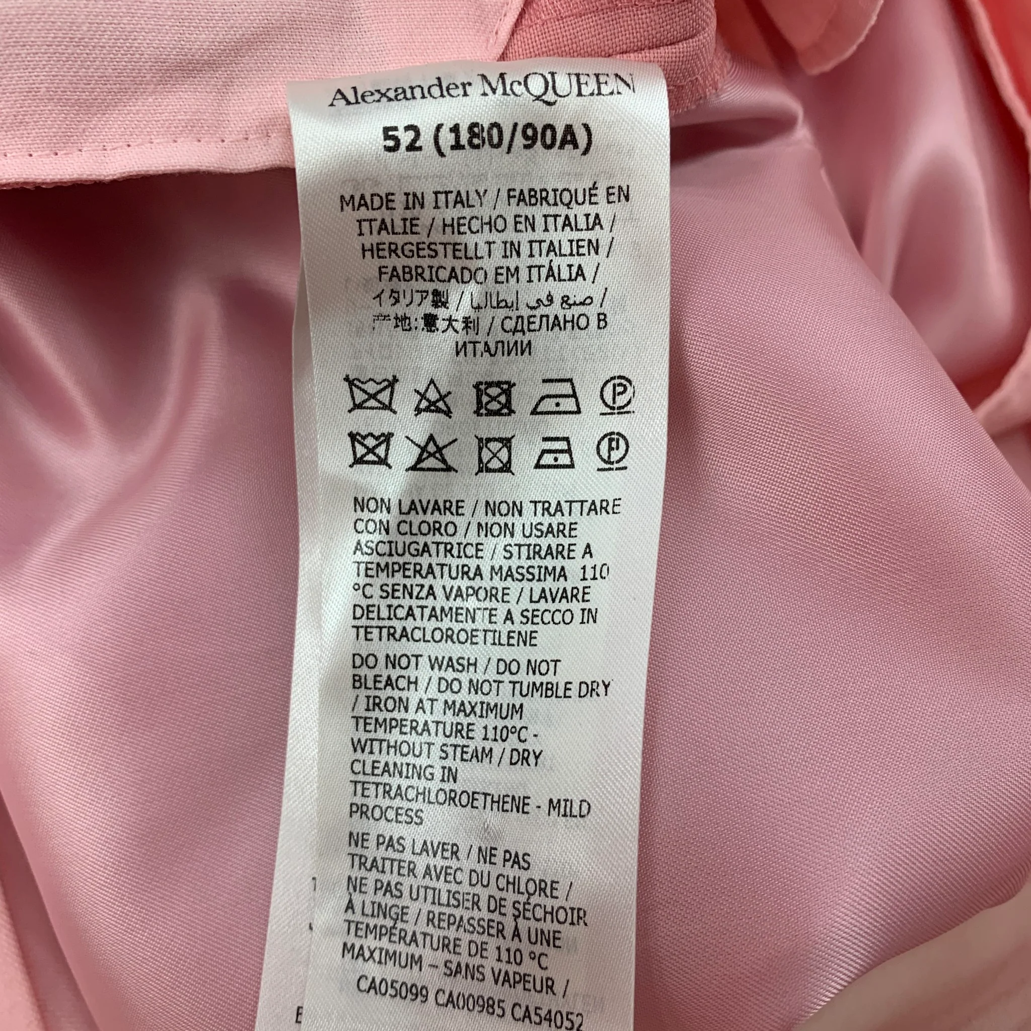 ALEXANDER MCQUEEN Size 36 Pink Wool Mohair Tuxedo Dress Pants - Image 3