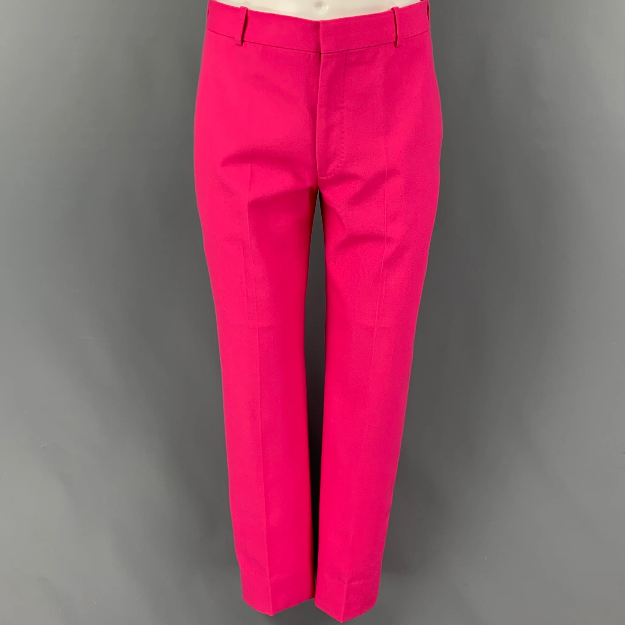ALEXANDER MCQUEEN Size 36 Pink Wool Peak Lapel Asymmetric Suit - Image 5