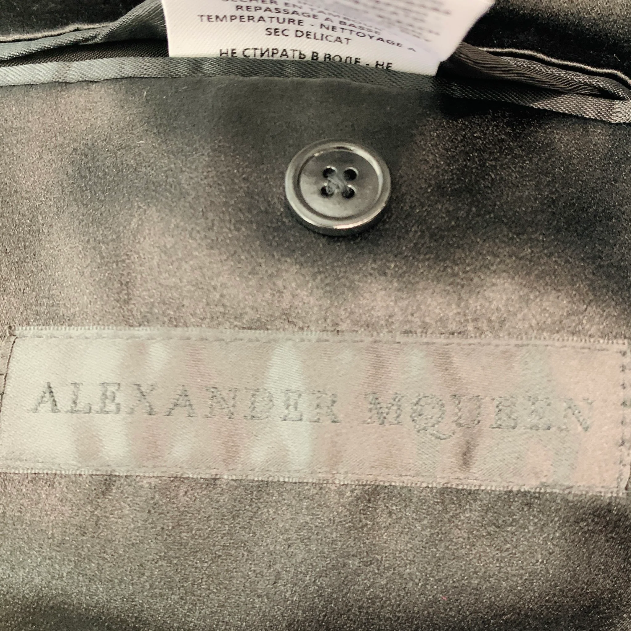 ALEXANDER MCQUEEN Size 38 Black Studded Wool Mohair Sport Coat - Image 5