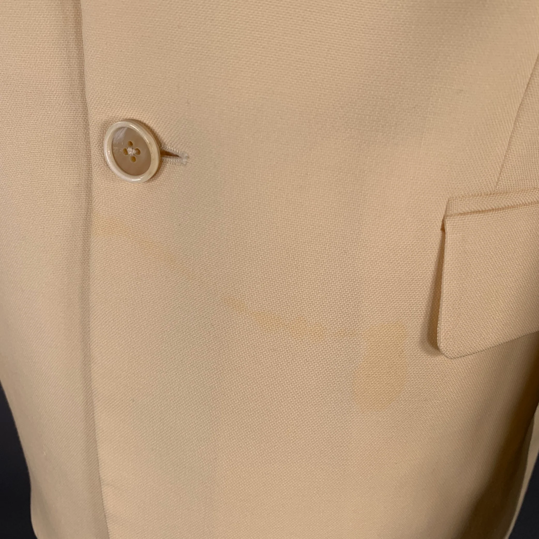 ALEXANDER MCQUEEN Size 40 Beige Wool Single Breasted Sport Coat - Image 7