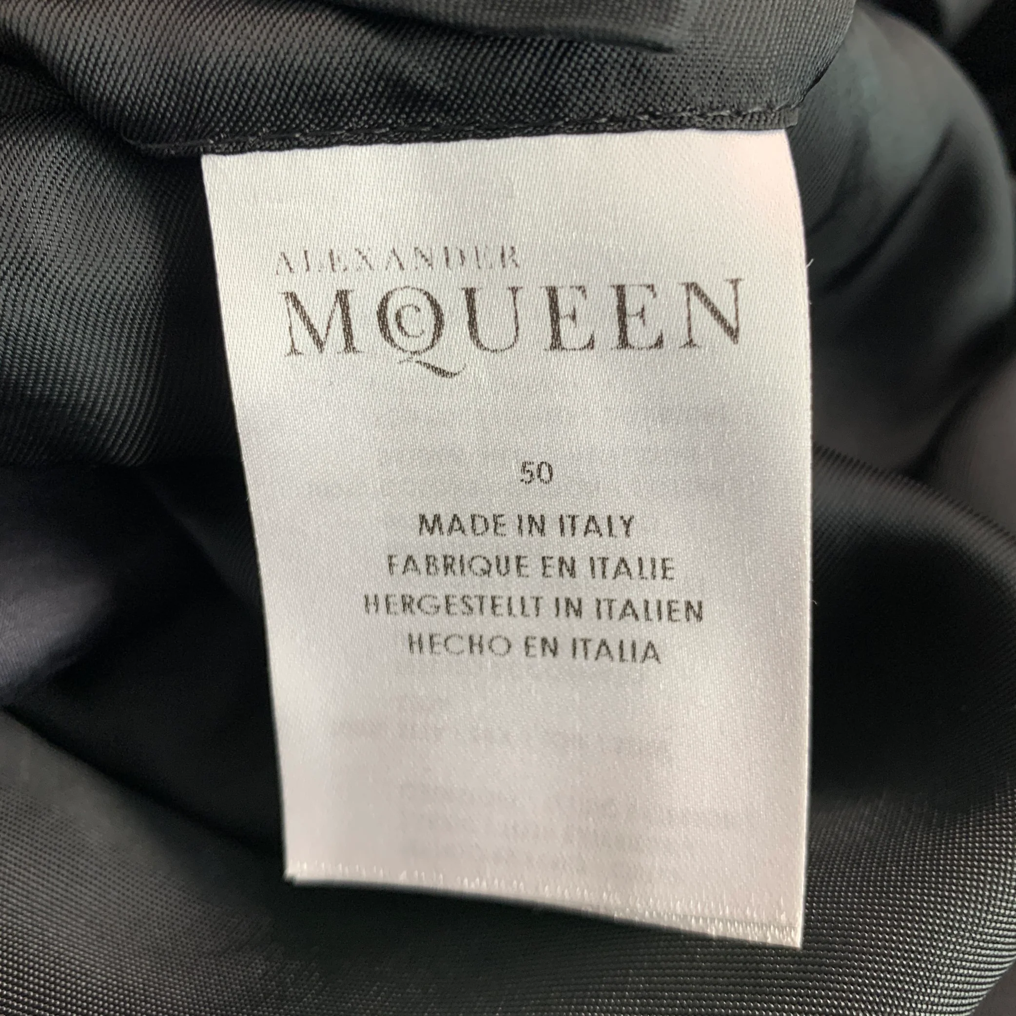 ALEXANDER MCQUEEN Size 40 Black Silk Notch Lapel Sport Coat - Image 7