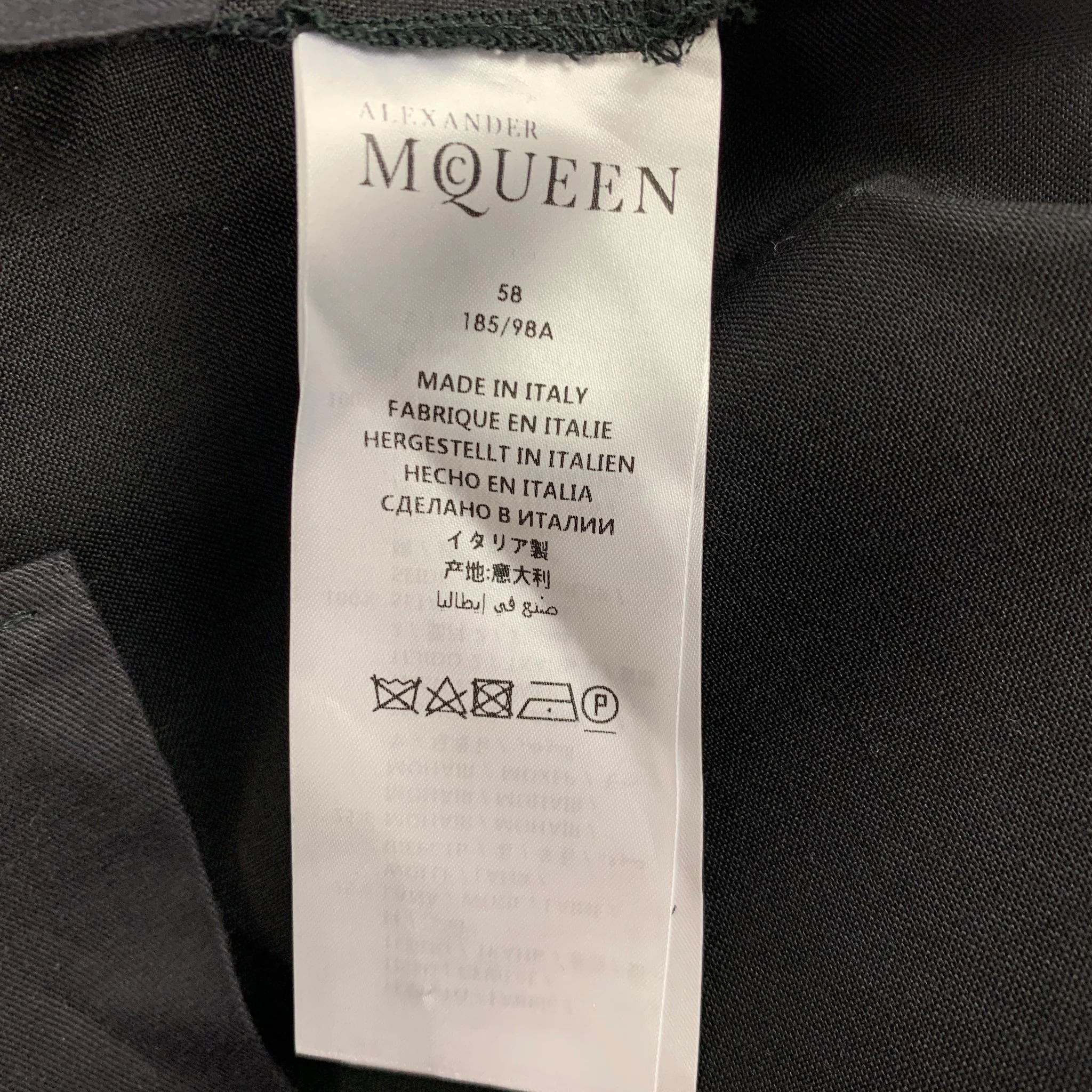 ALEXANDER MCQUEEN Size 40 Black Wool Mohair Tuxedo Dress Pants - Image 3