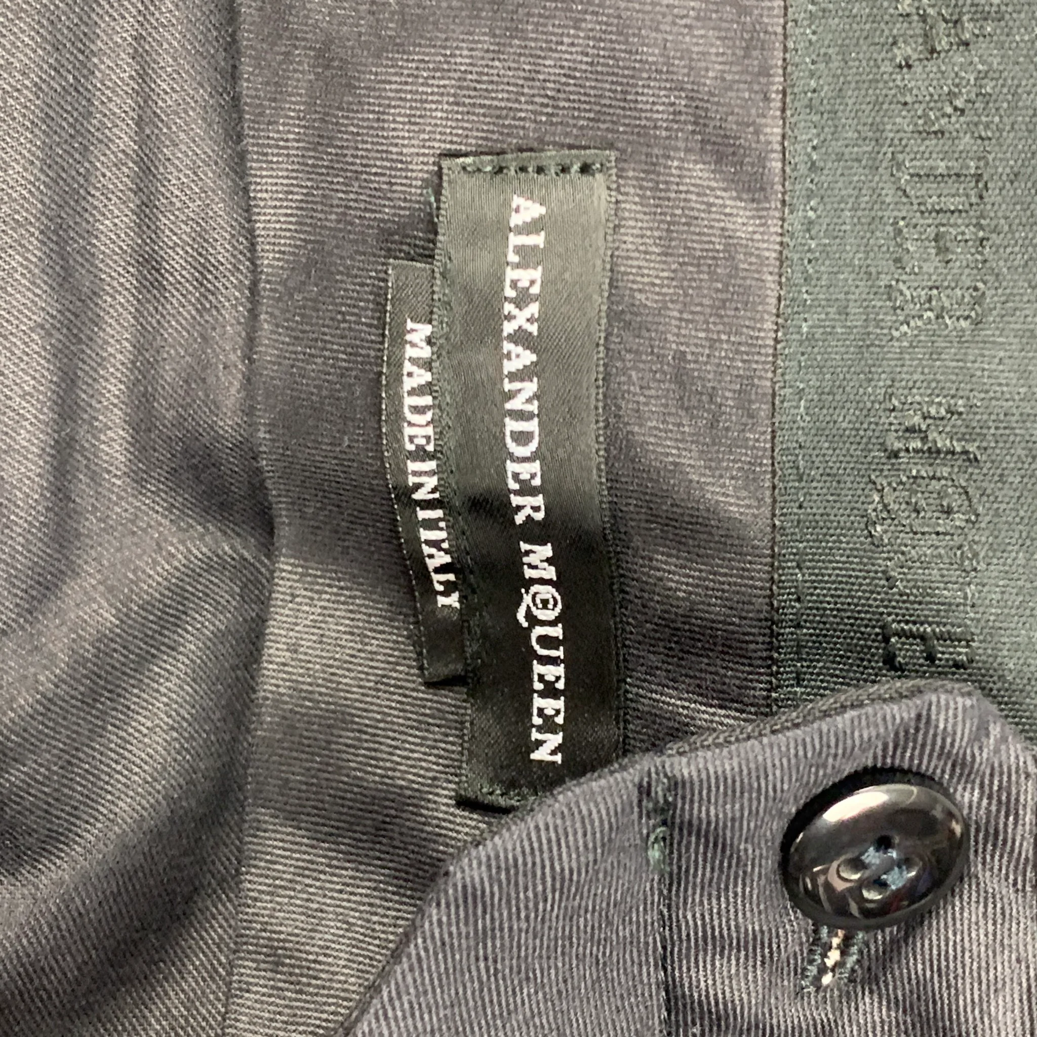 ALEXANDER MCQUEEN Size 40 Black Wool Mohair Tuxedo Dress Pants - Image 5