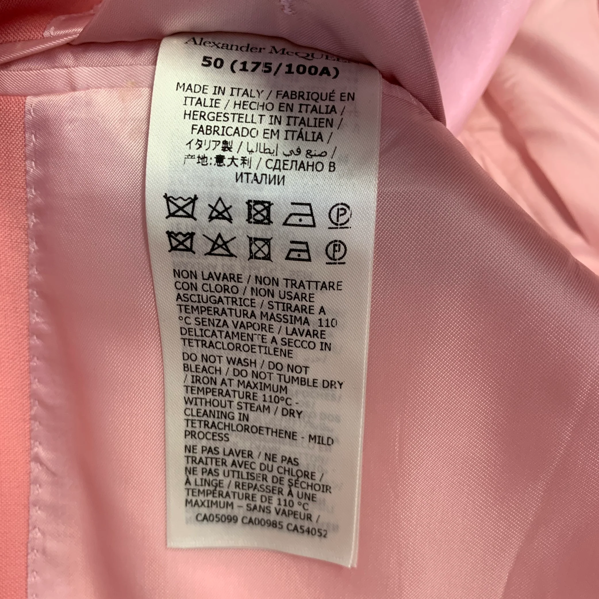 ALEXANDER MCQUEEN Size 40 Pink Wool Mohair Slim Fit Single Breasted Sport Coat - Image 7