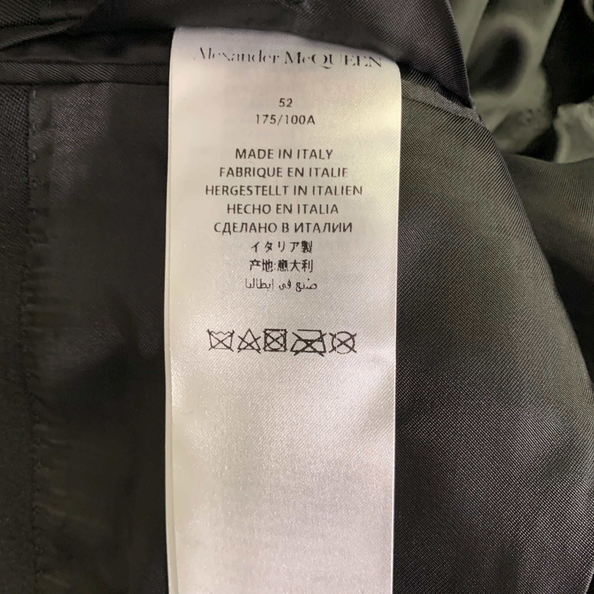 ALEXANDER MCQUEEN Size 42 Black Silver Green Beaded Embellishment Wool Sport Coat - Image 7