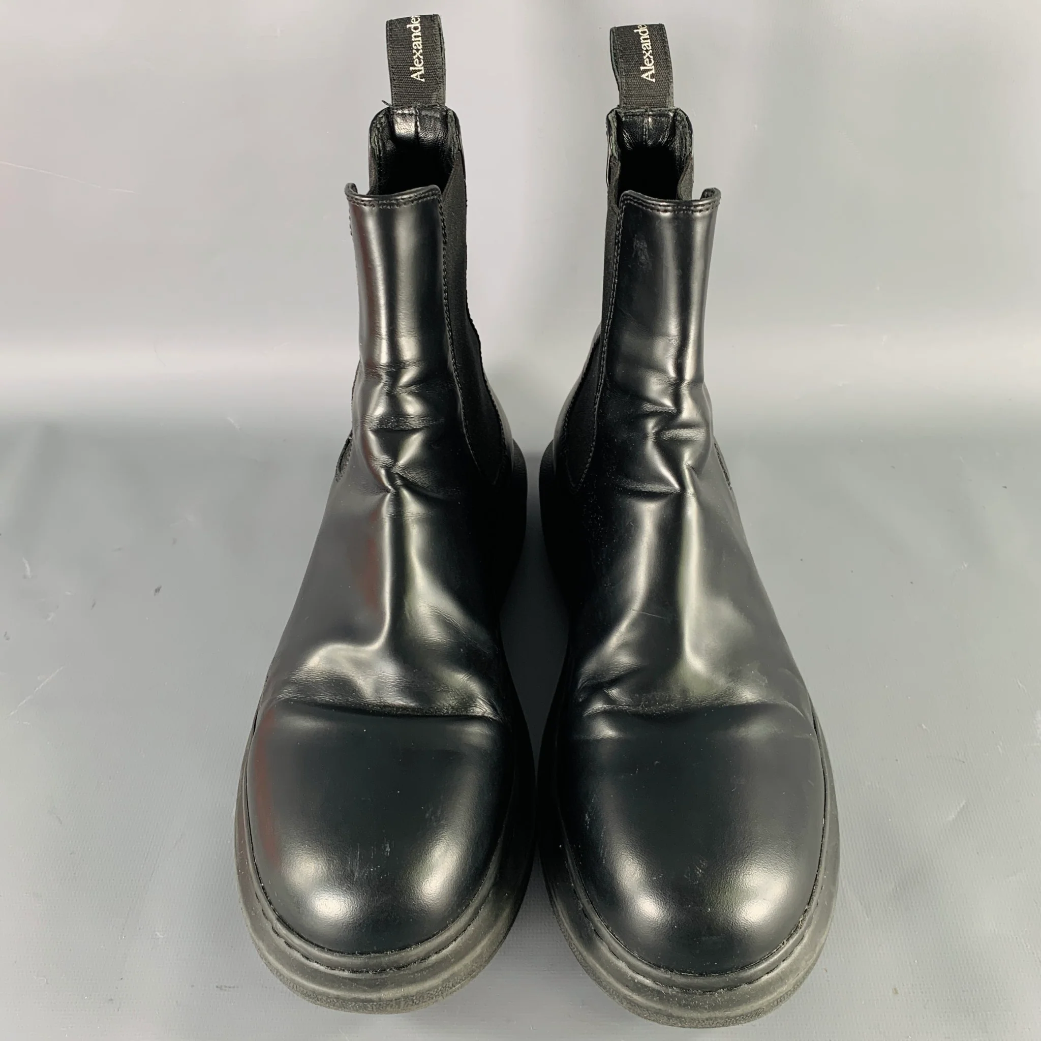 ALEXANDER MCQUEEN Size 9.5 Black Leather Platform Chelsea Boots - Image 4