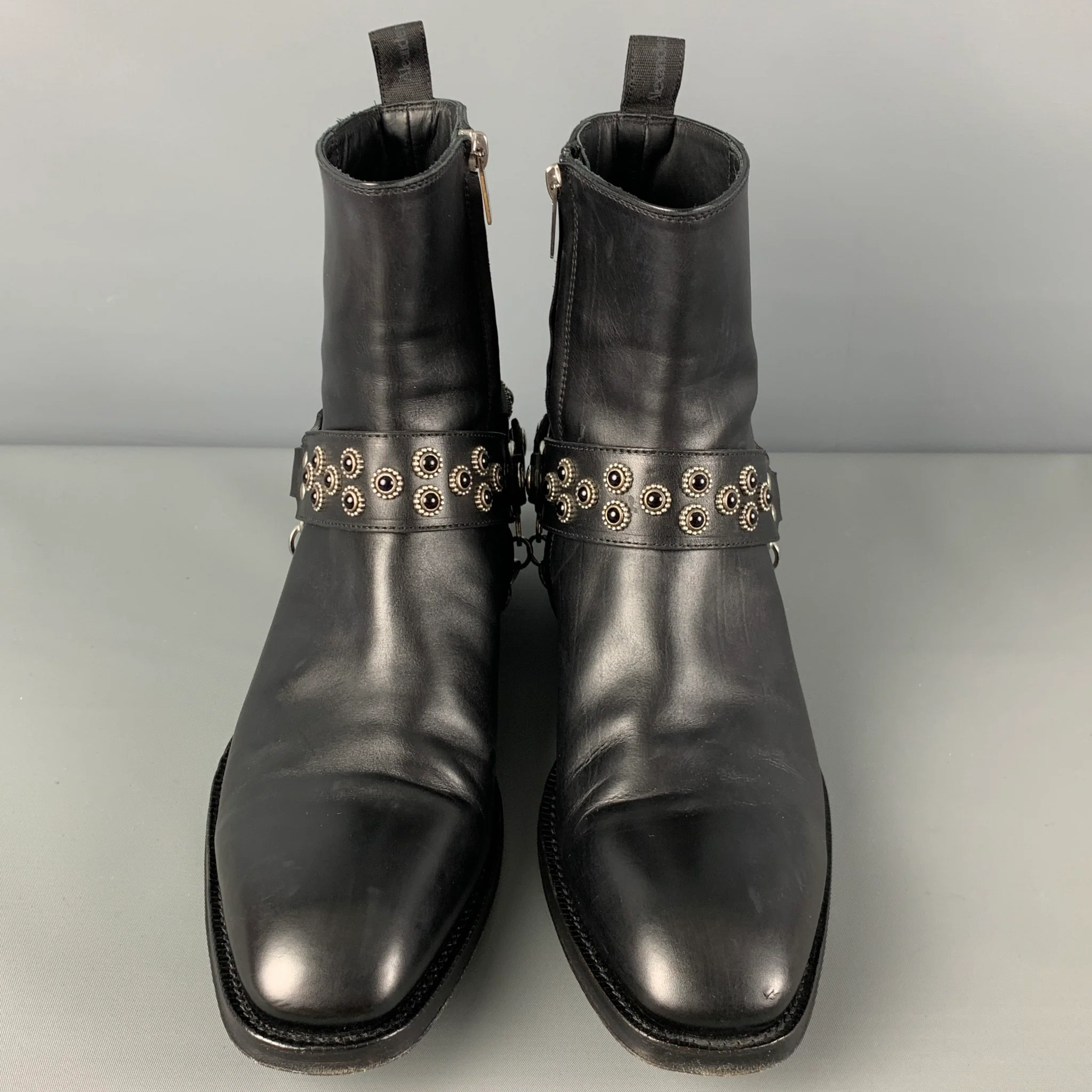 ALEXANDER MCQUEEN Size 9.5 Black Studded Leather Ankle Boots - Image 4