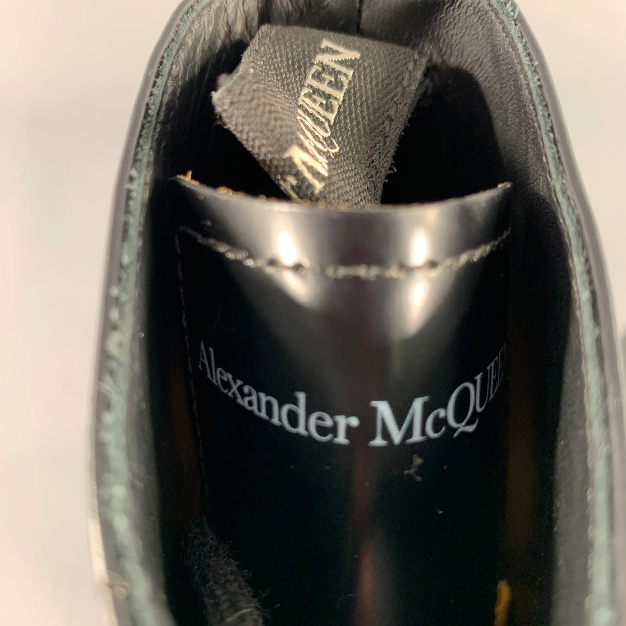 ALEXANDER MCQUEEN Size 9 Black Leather Lace-Up Combat Boots - Image 7