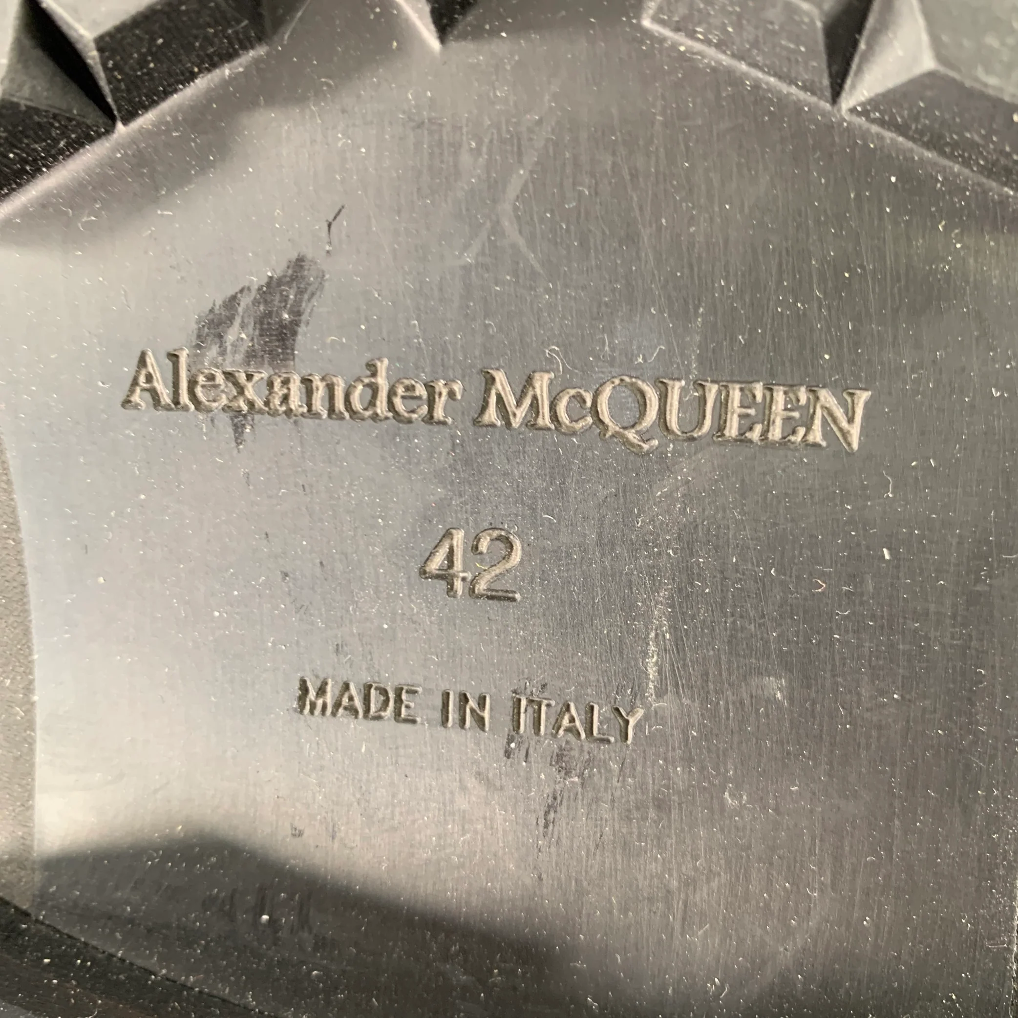 ALEXANDER MCQUEEN Size 9 Black Leather Lace-Up Combat Boots - Image 8