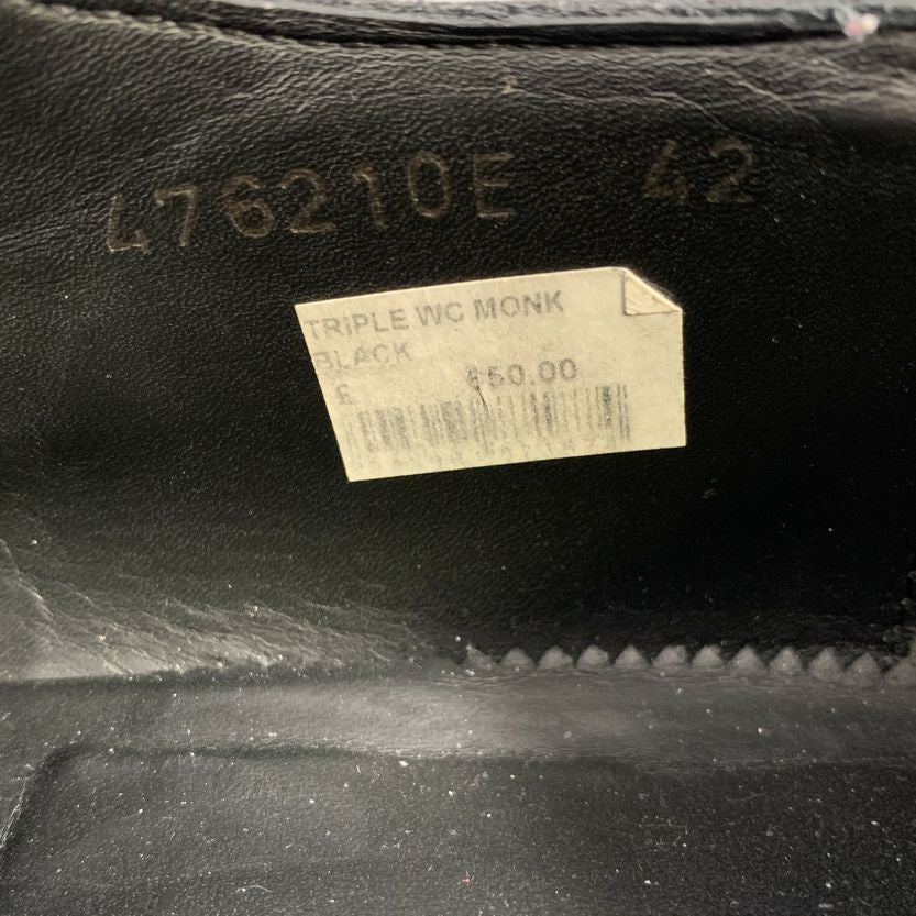 ALEXANDER MCQUEEN Size 9 Black Leather Monk Strap Loafers - Image 9