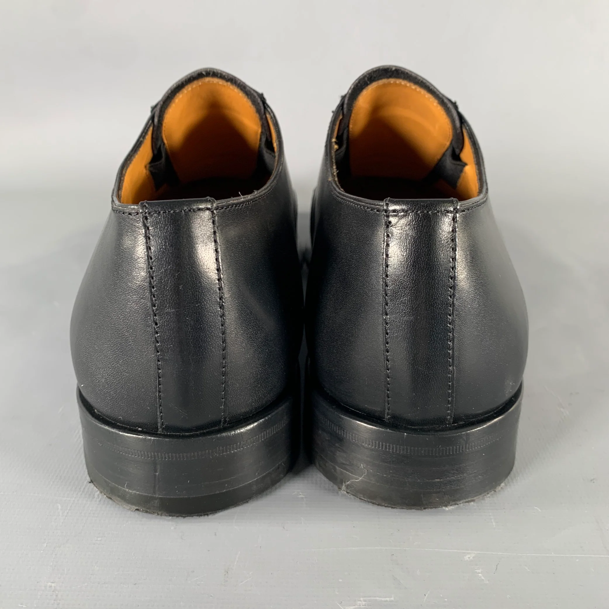 ALEXANDER MCQUEEN Size 9 Black Leather Toe Cap Loafers - Image 3