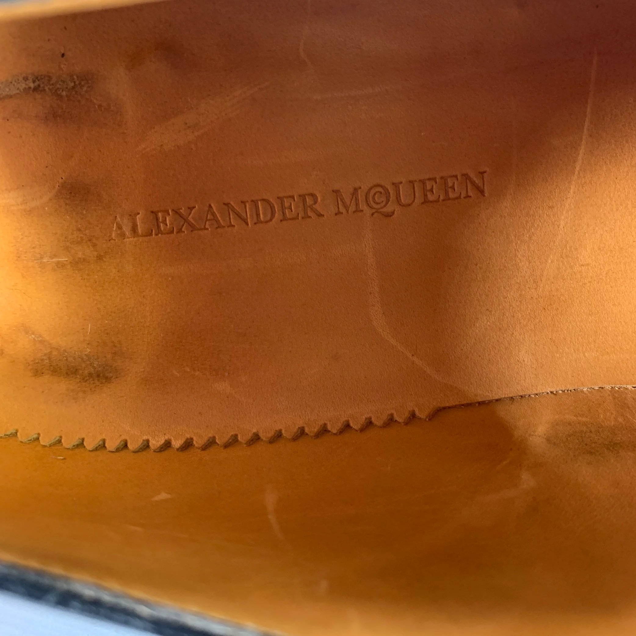 ALEXANDER MCQUEEN Size 9 Black Leather Toe Cap Loafers - Image 9
