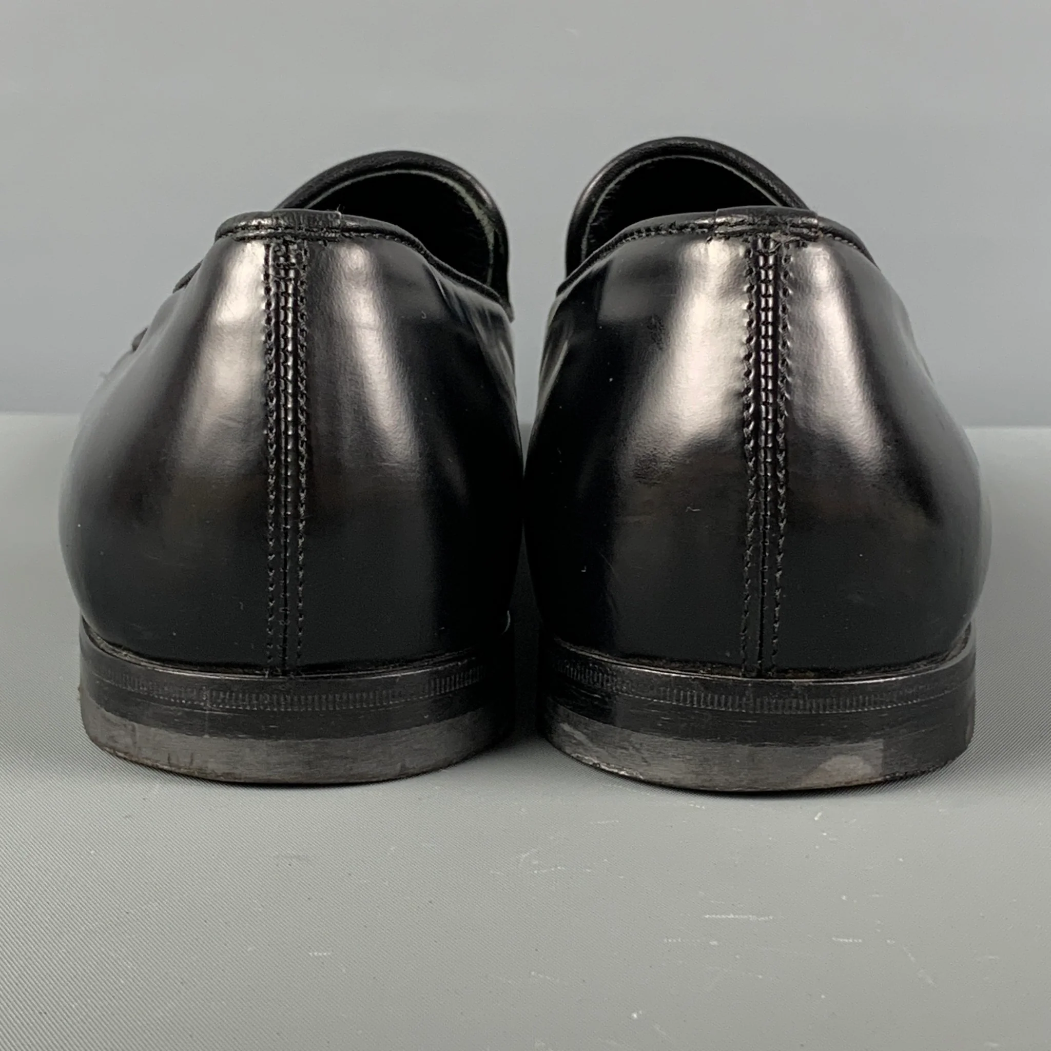ALEXANDER MCQUEEN Size 9 Black Silver Studded Leather Slip On Loafers - Image 4