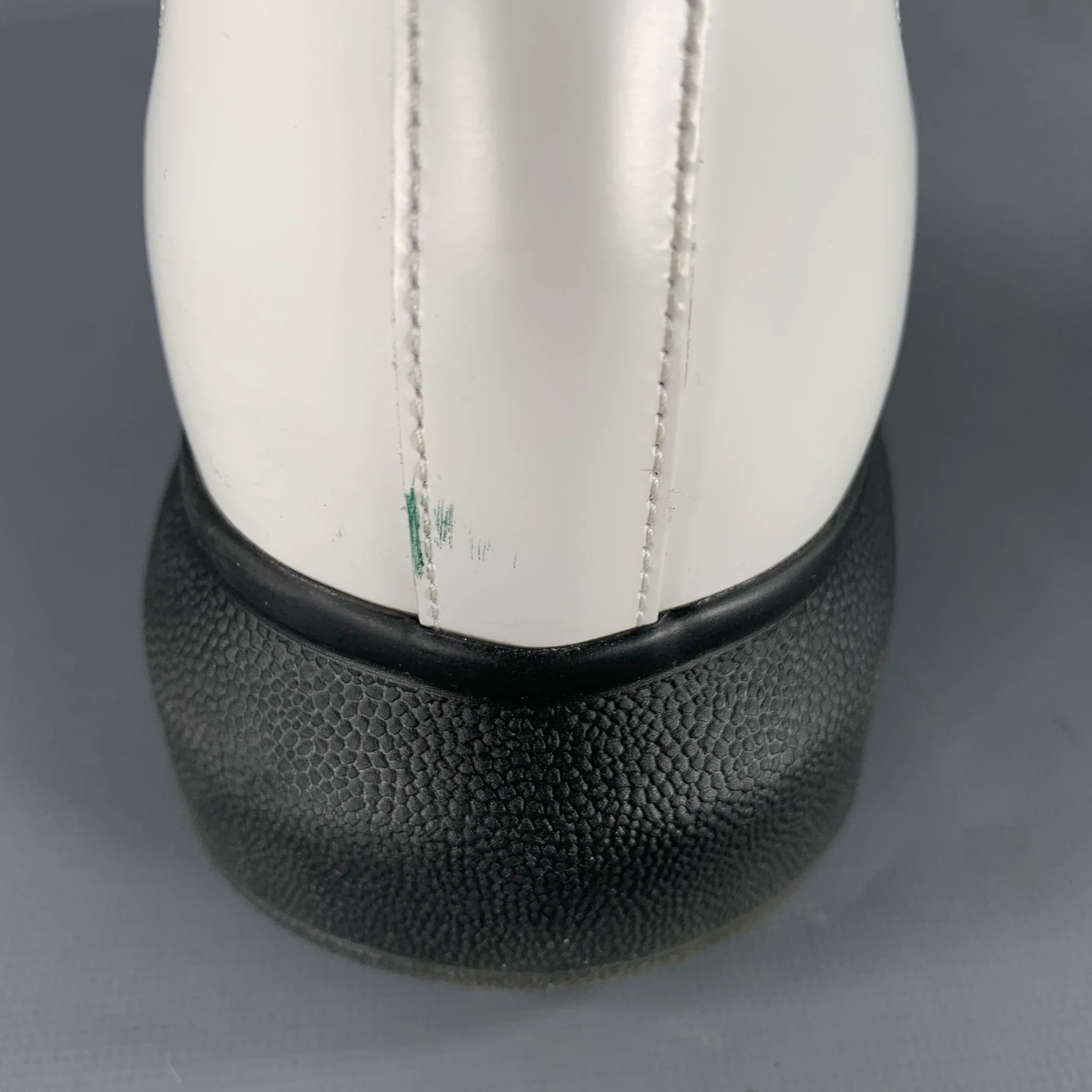 ALEXANDER MCQUEEN Size 9 White Black Leather Chelsea Ankle Boots - Image 11