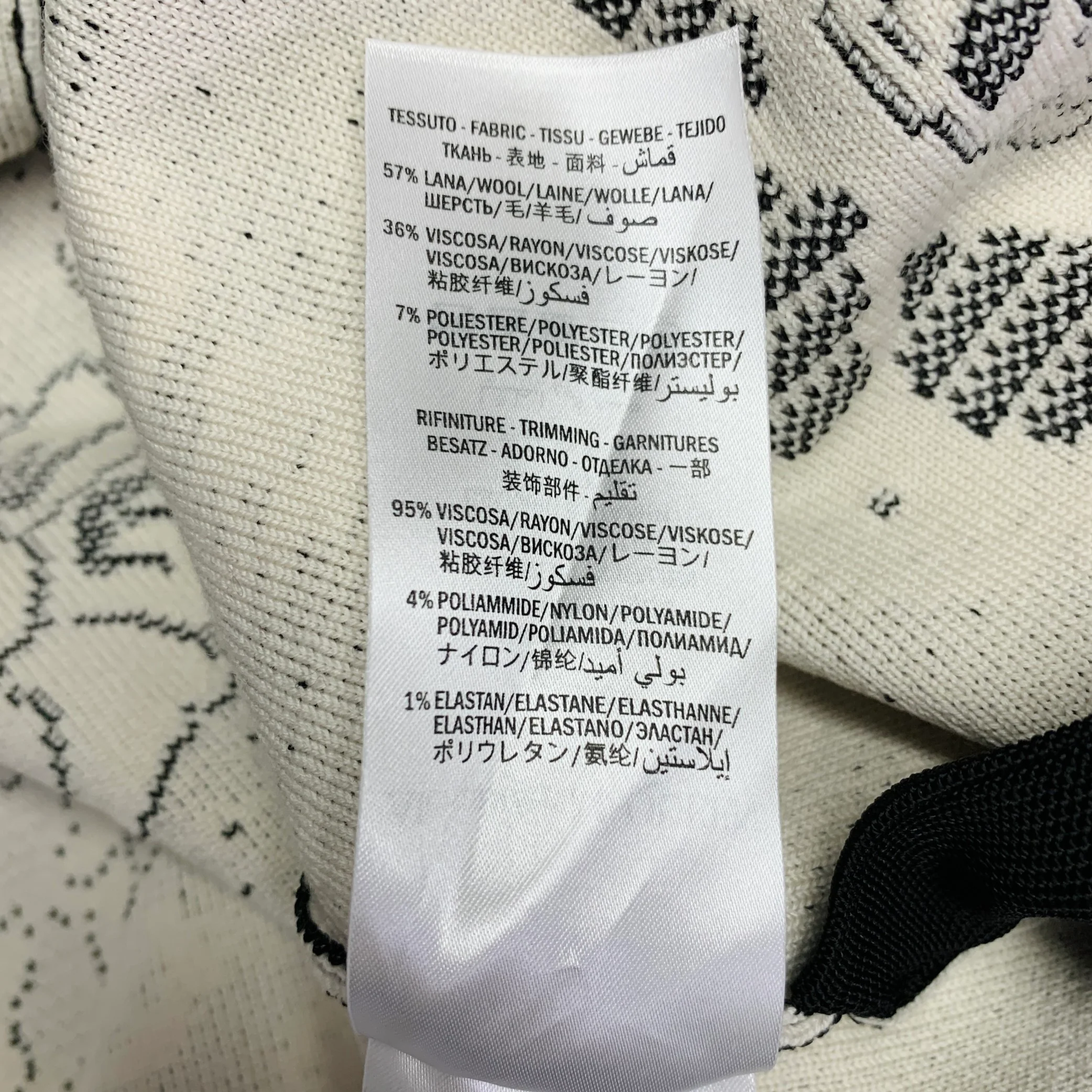 ALEXANDER MCQUEEN Size L Black White Floral Wool Blend Bomber Jacket - Image 7