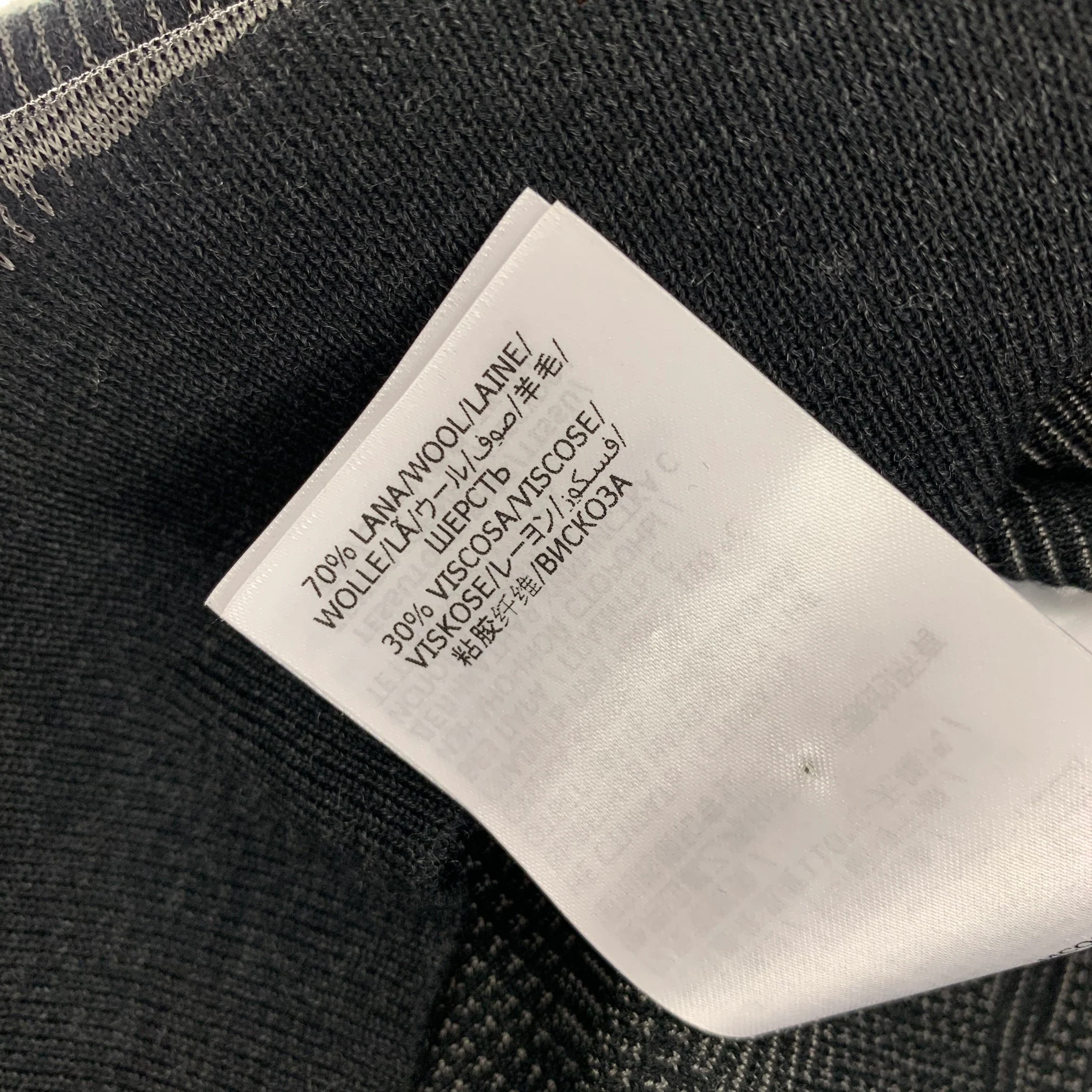 ALEXANDER MCQUEEN Size M Black Grey Knitted Wool Viscose Blend Pullover - Image 6
