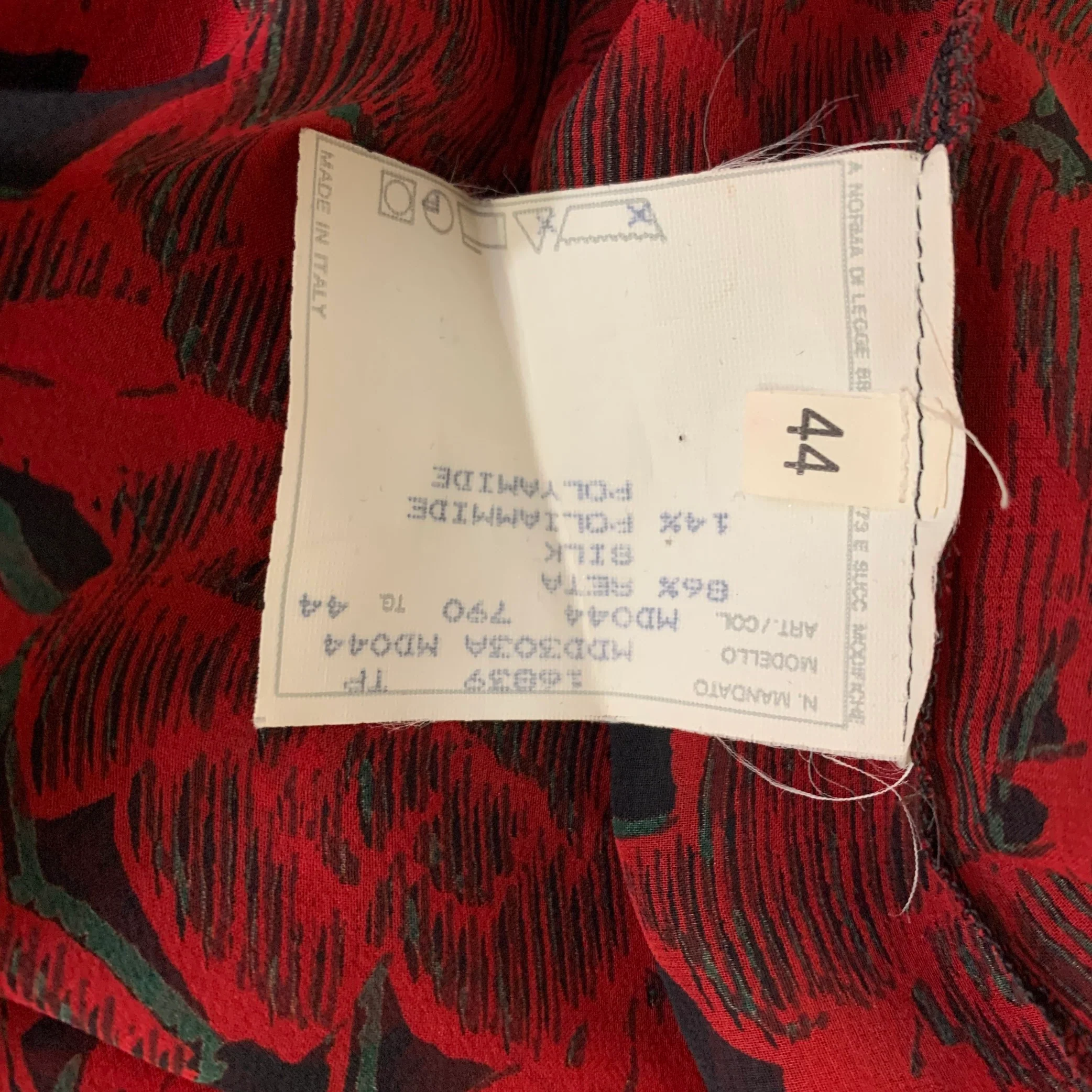 ALEXANDER MCQUEEN Size M Red Black Silk Blend Floral Blouse - Image 6