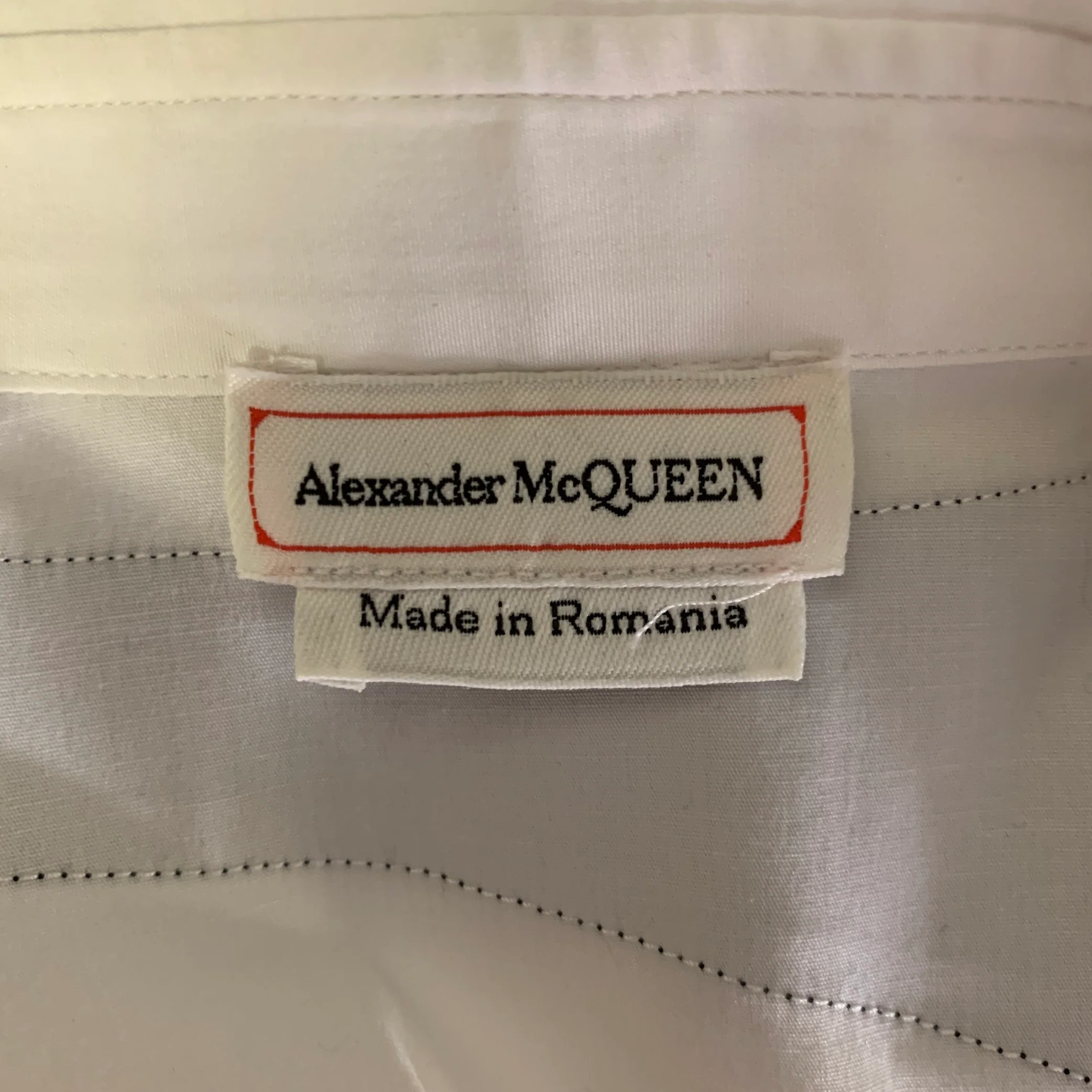 ALEXANDER MCQUEEN Size M White Black Cotton Harness Long Sleeve Shirt - Image 5
