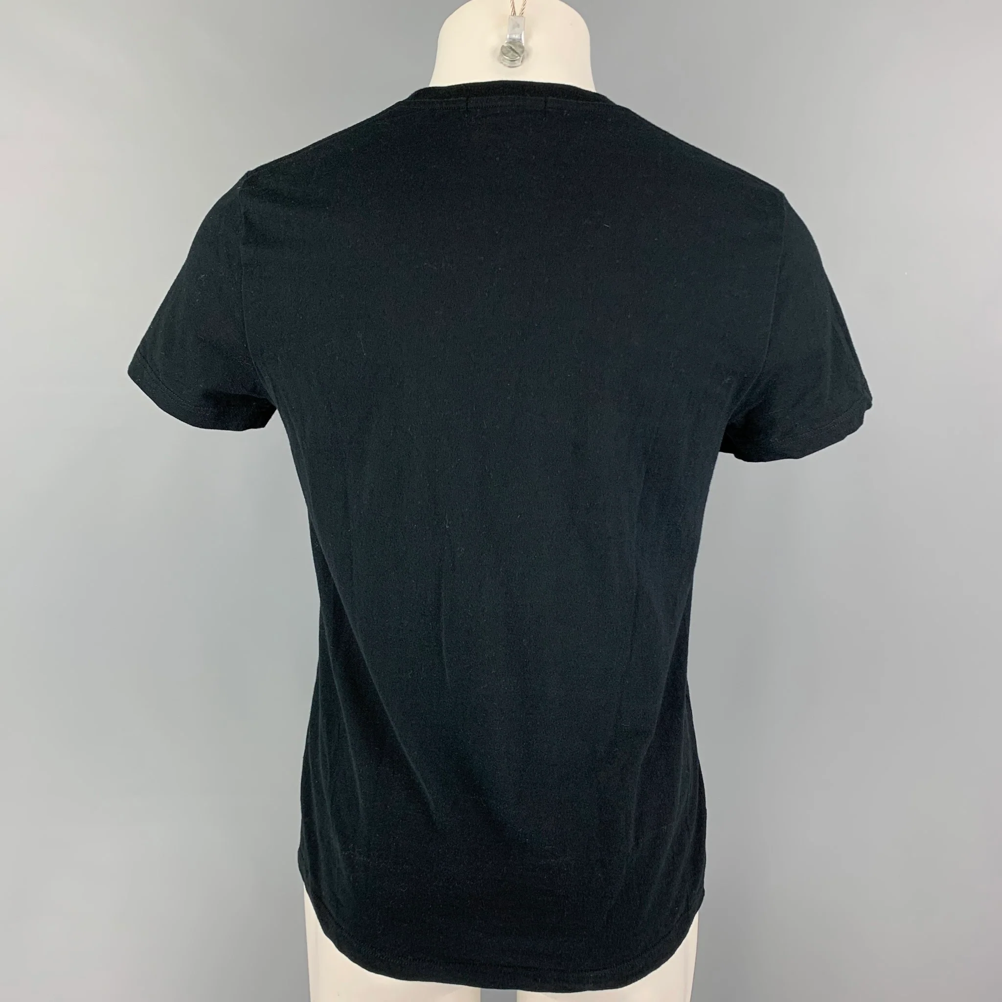 ALEXANDER MCQUEEN Size S Black Gold Skull Cotton Crew-Neck T-shirt - Image 3